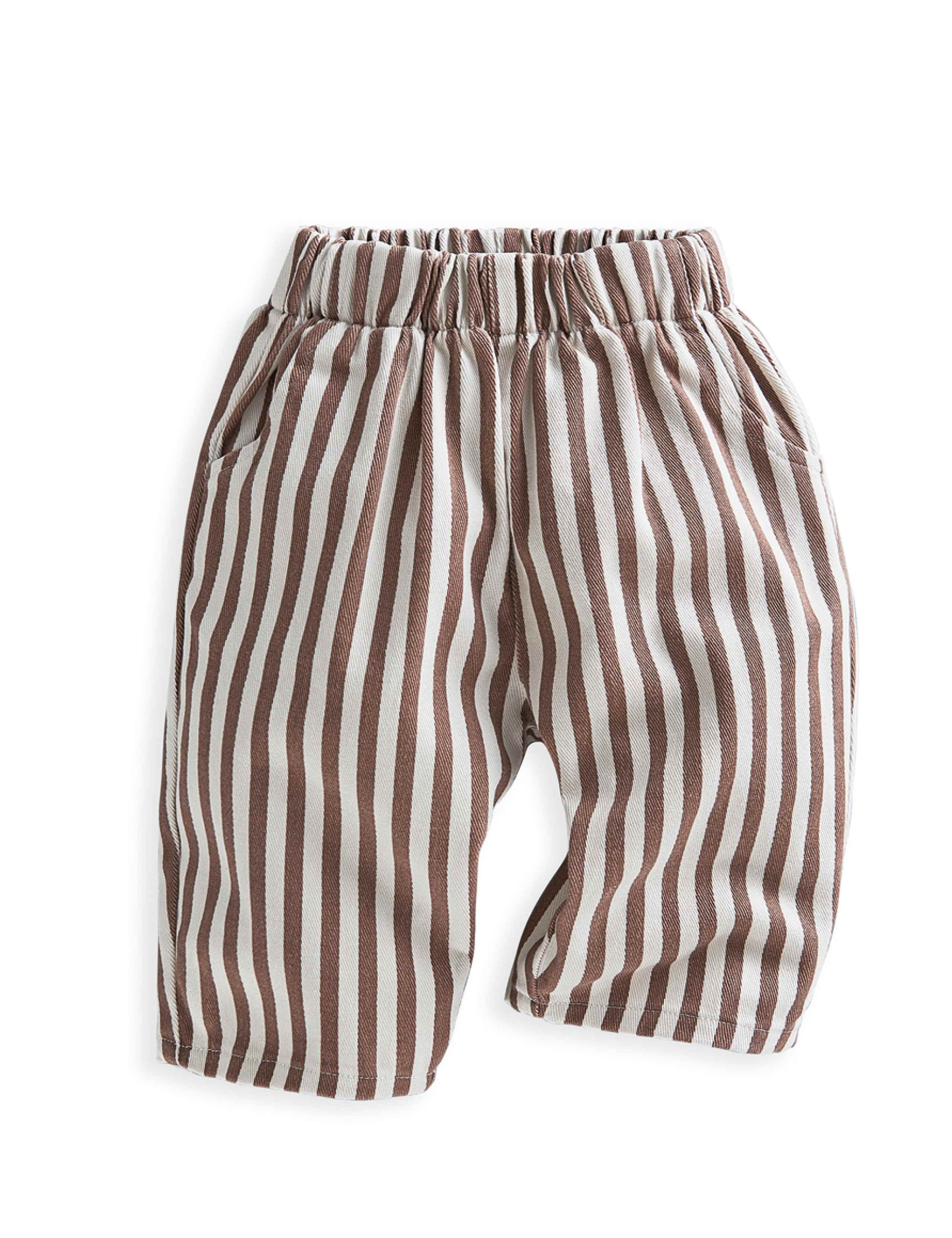 Cotton Rich Striped Trousers 2 of 5