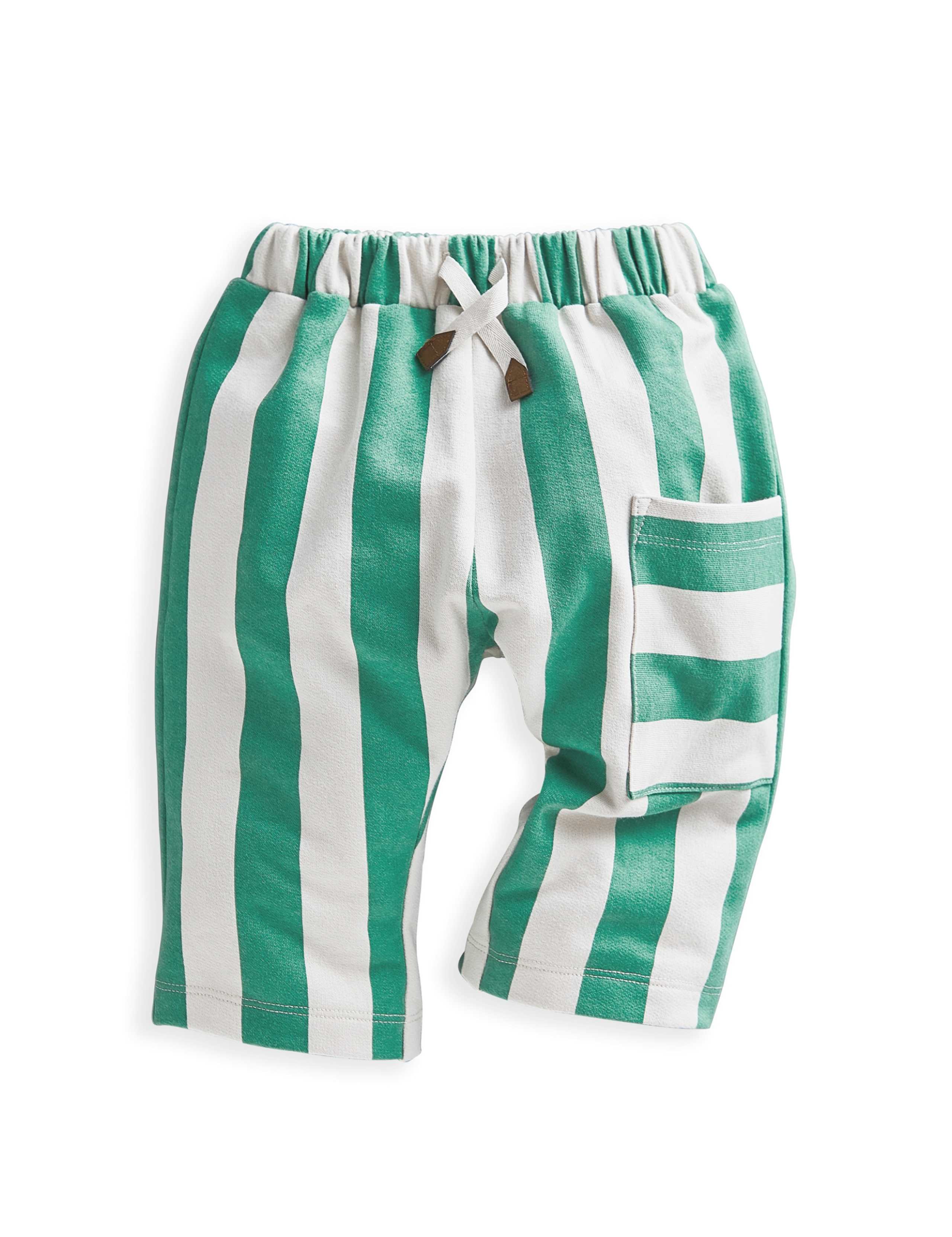 Pure Cotton Striped Trousers (0-3 Yrs) 2 of 4