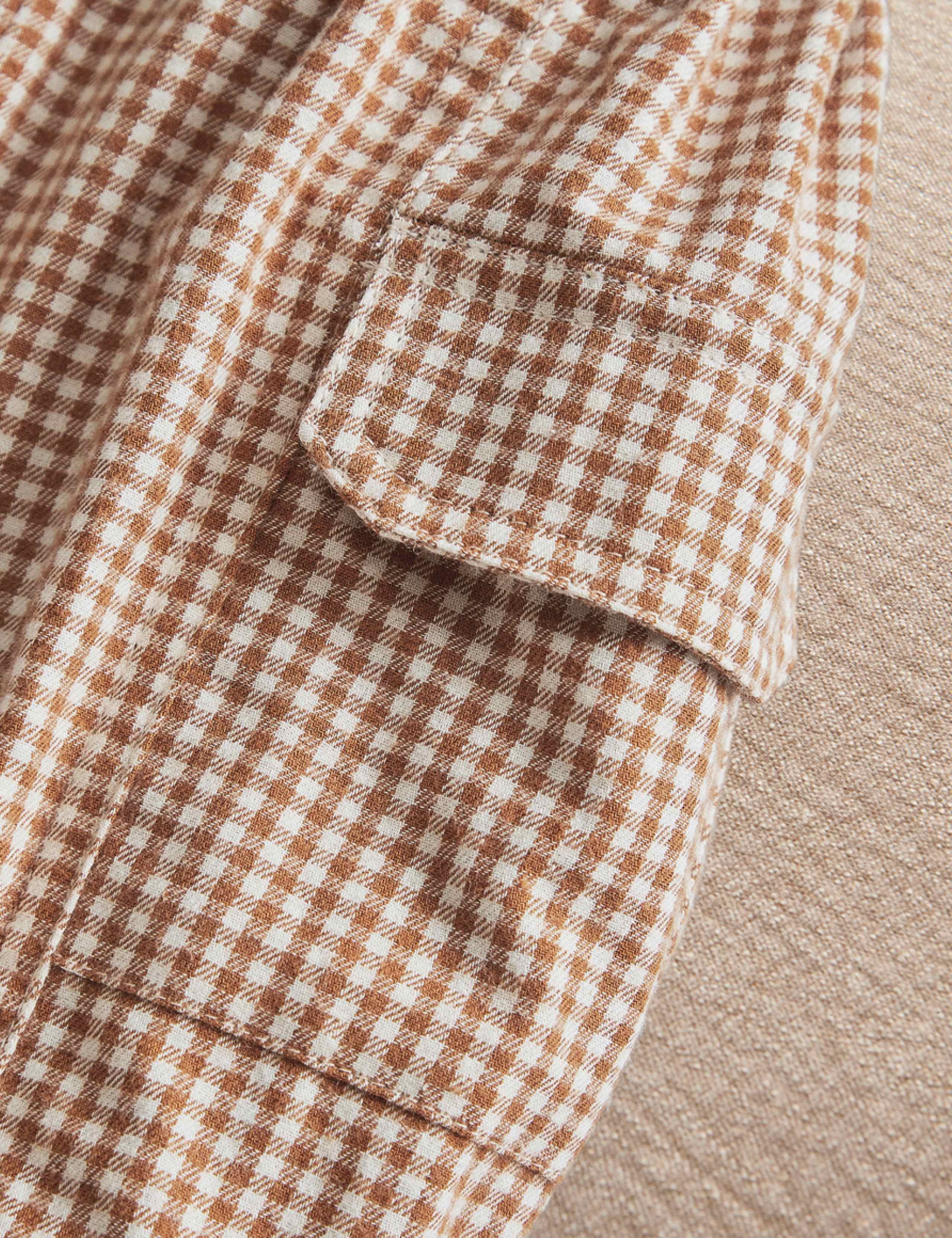 Pure Cotton Gingham Cargo Joggers (0-3 Yrs) 3 of 4
