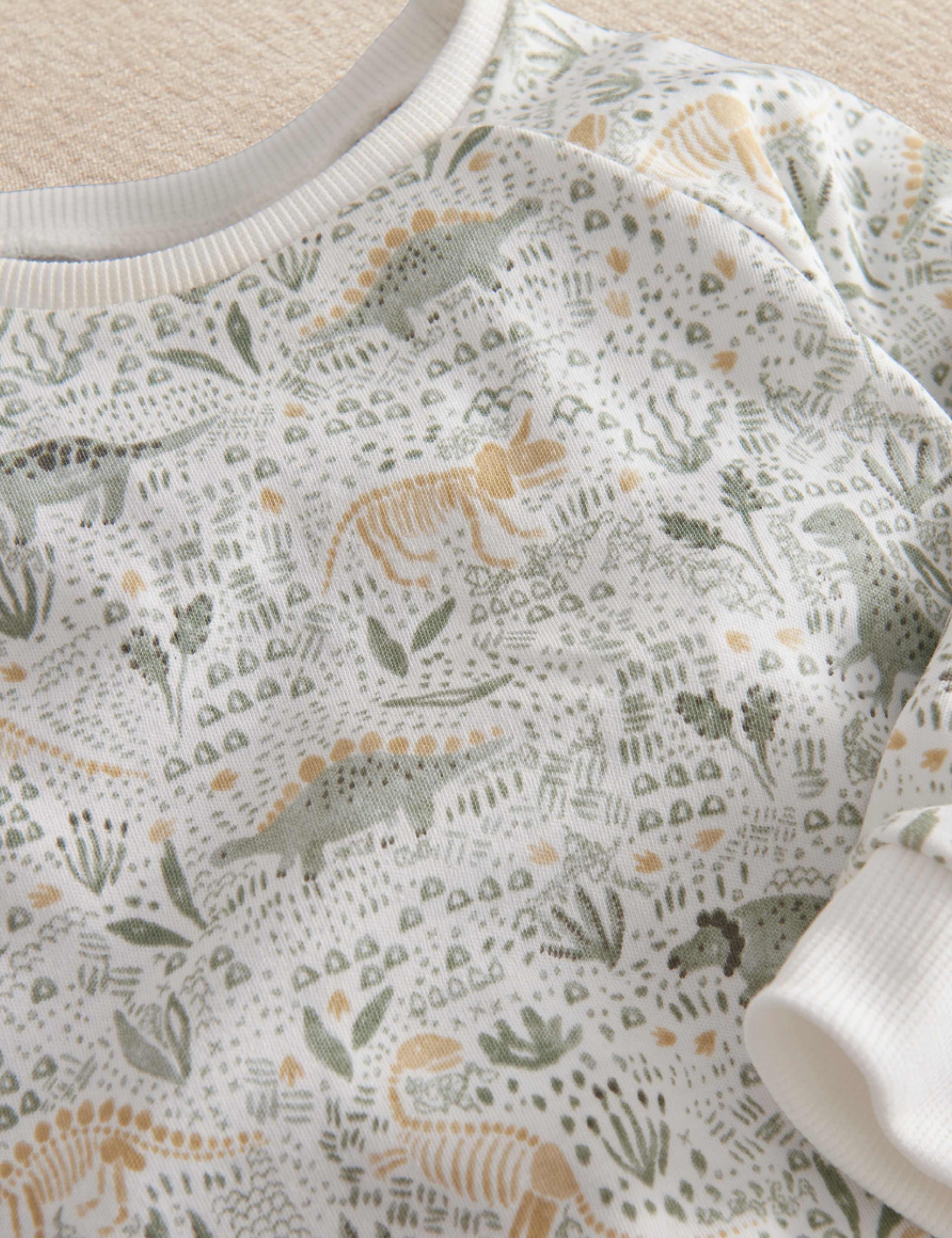 Pure Cotton Jersey Dinosaur Pyjamas (3-36 Mths) 3 of 4