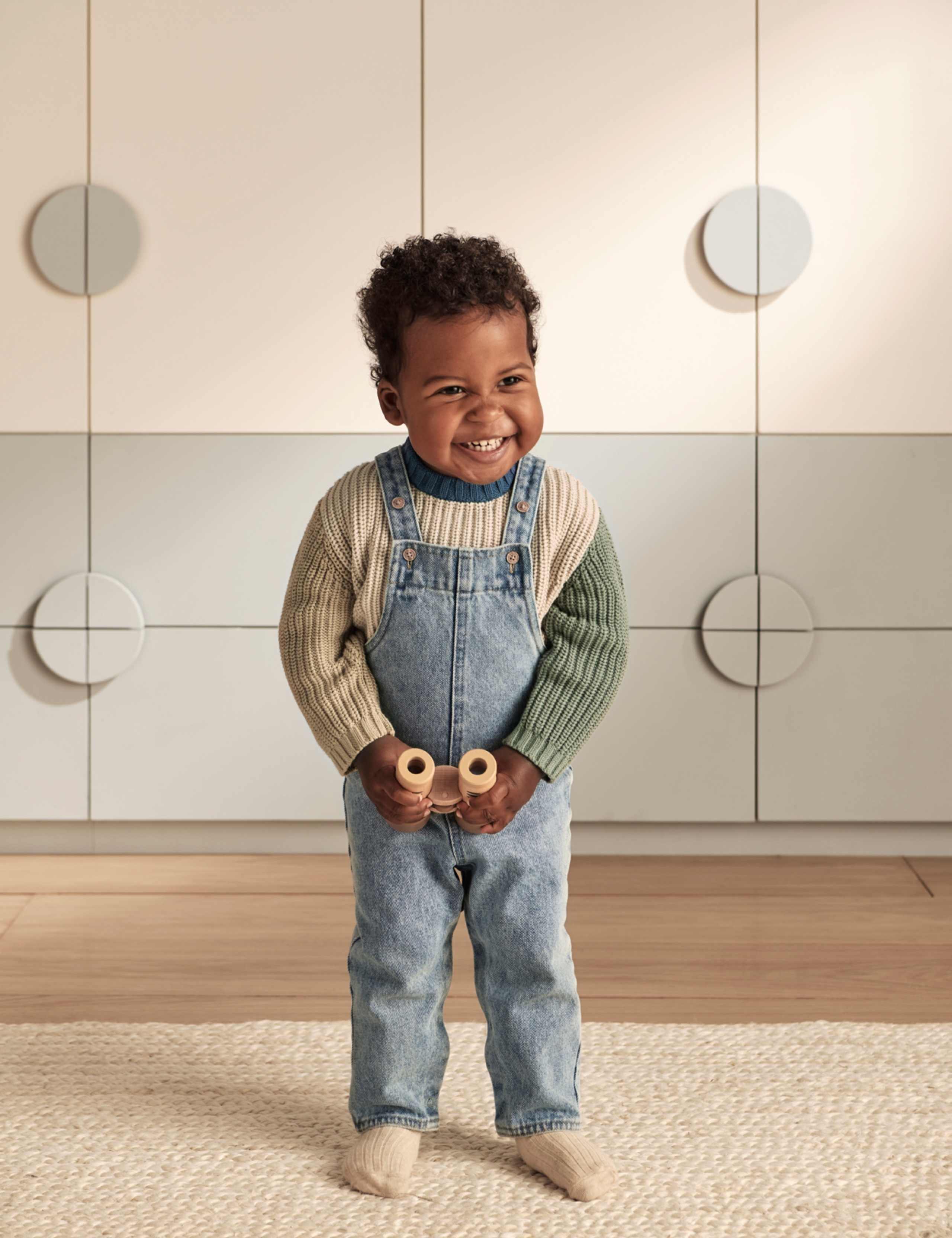 Pure Cotton Colour Block Knitted Jumper (0-36 Mths) 3 of 4