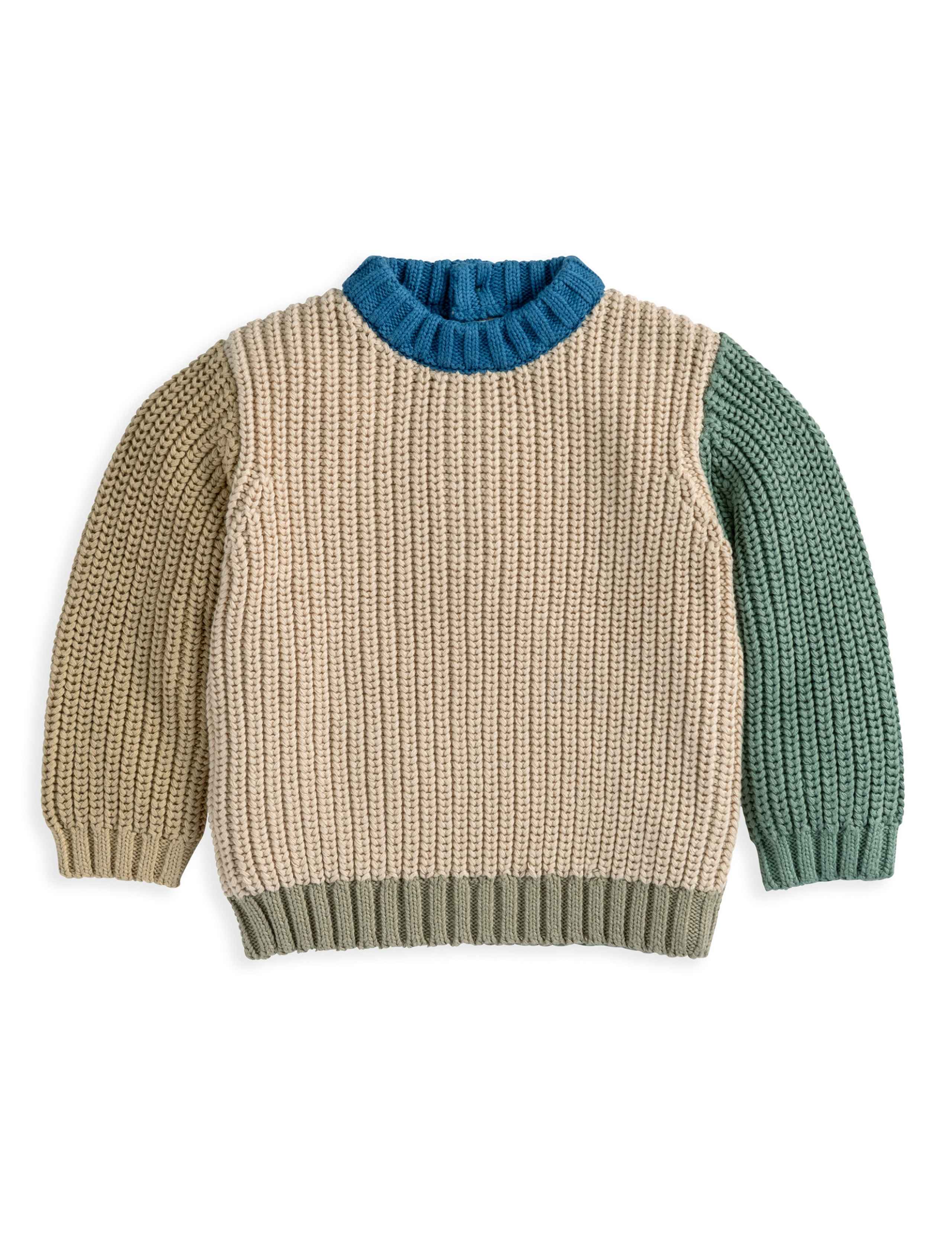Pure Cotton Colour Block Knitted Jumper (0-36 Mths) 2 of 4