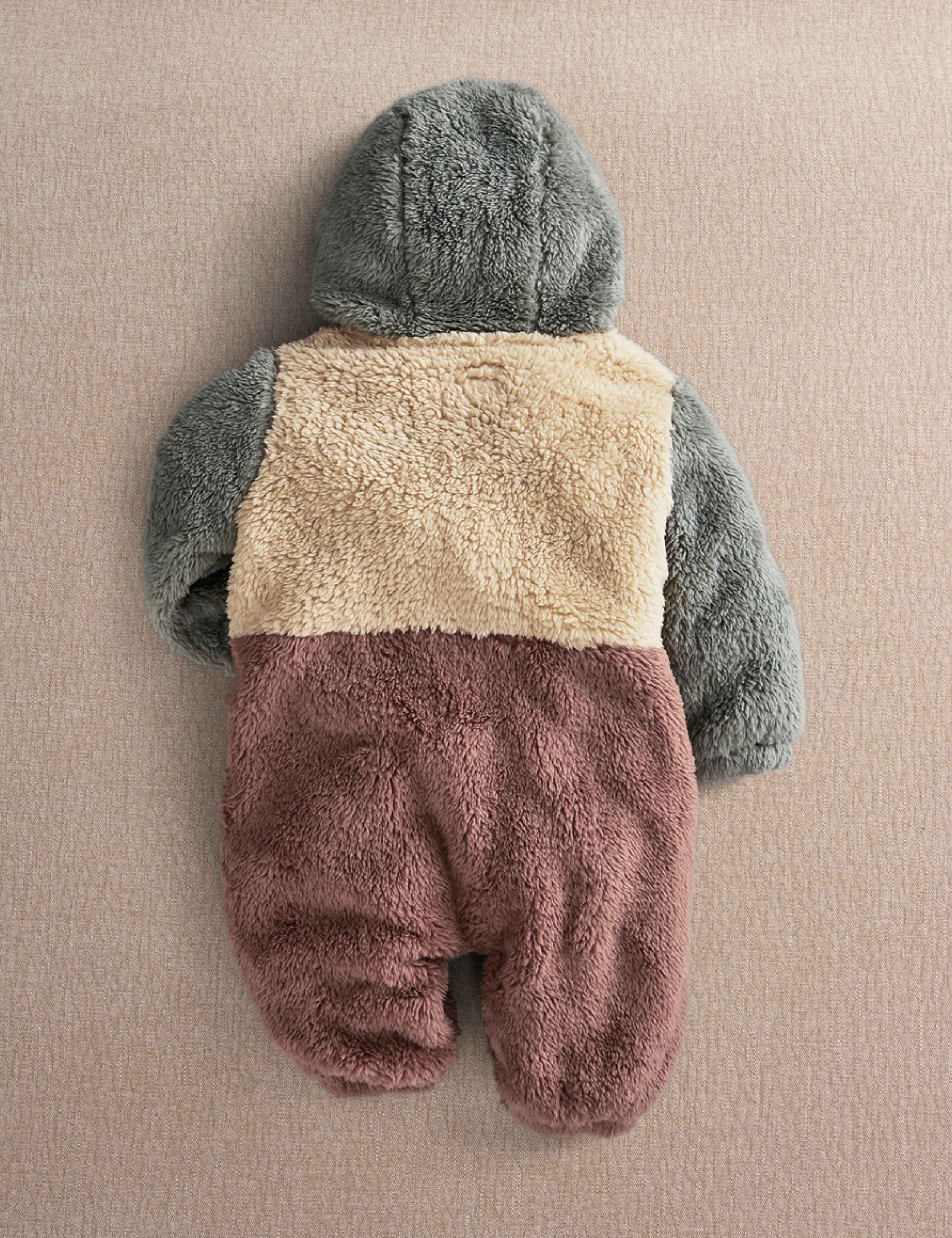 Fleece Colour Block Pramsuit (0-24 Months) 4 of 5