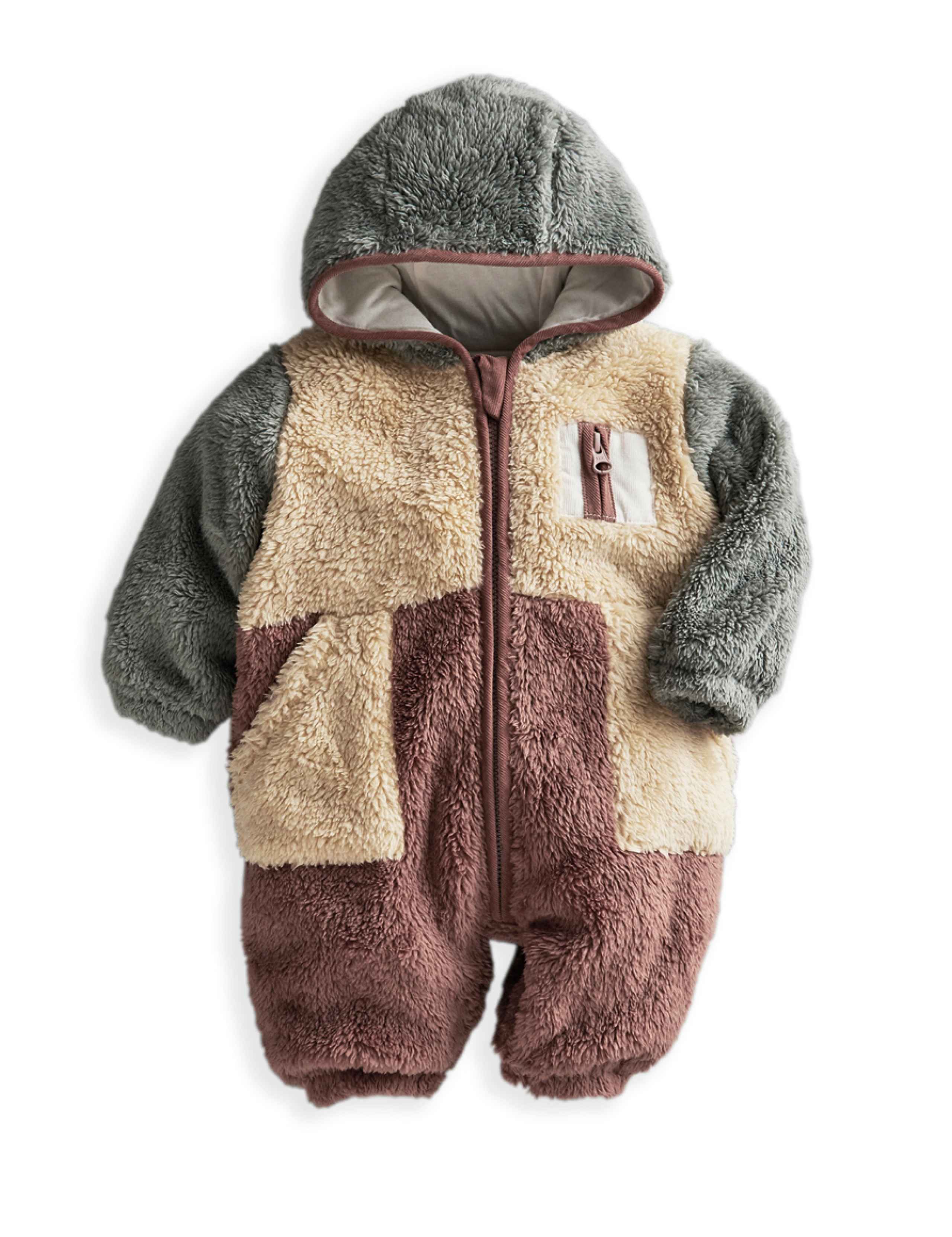 Fleece Colour Block Pramsuit (0-24 Months) 2 of 5