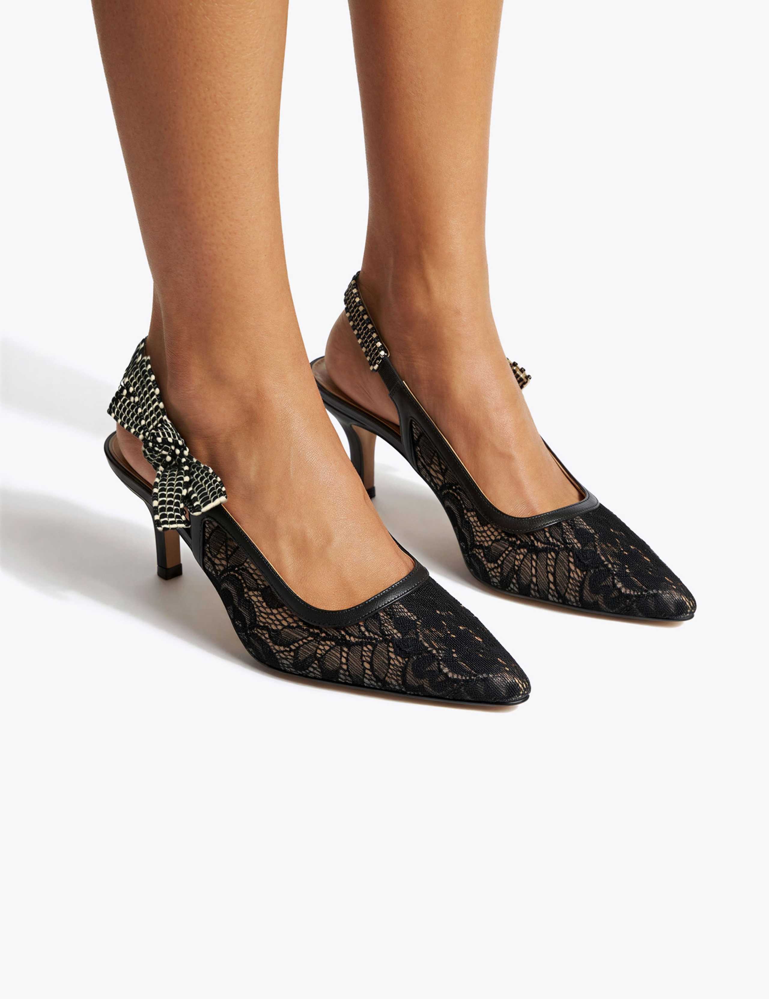 Ensemble Lace Slingback Pointed Toe Heels 4 of 5