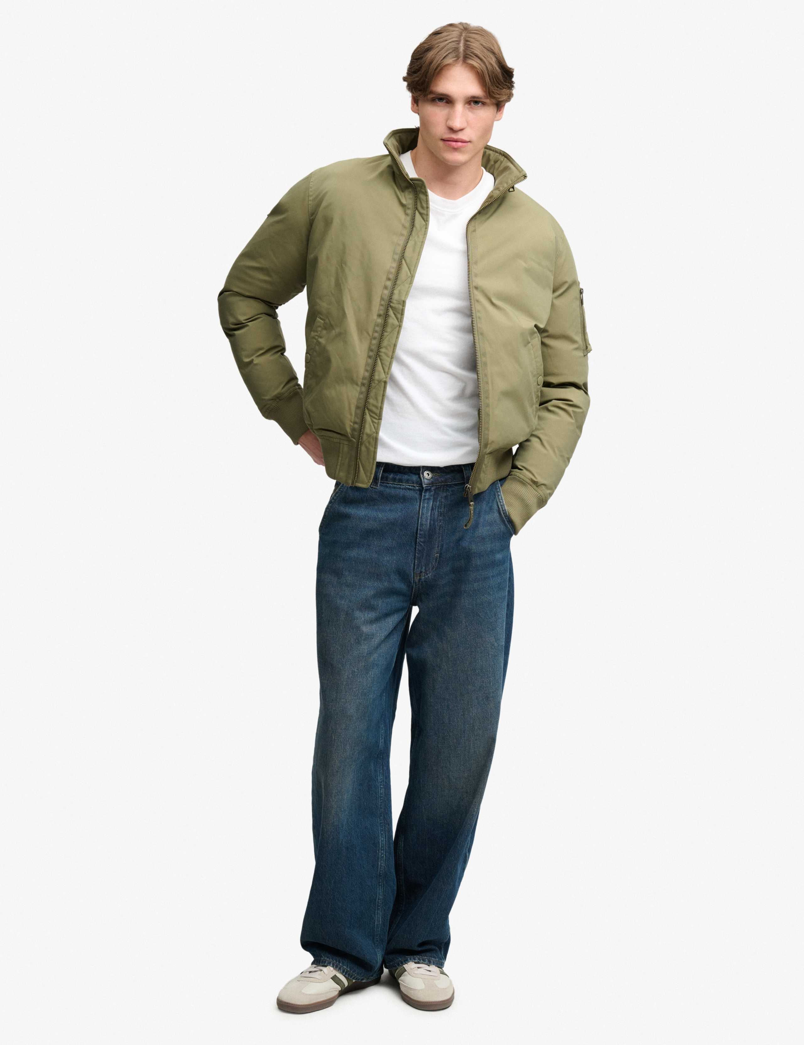 Padded Zip Up Bomber Jacket With Pockets 3 of 8