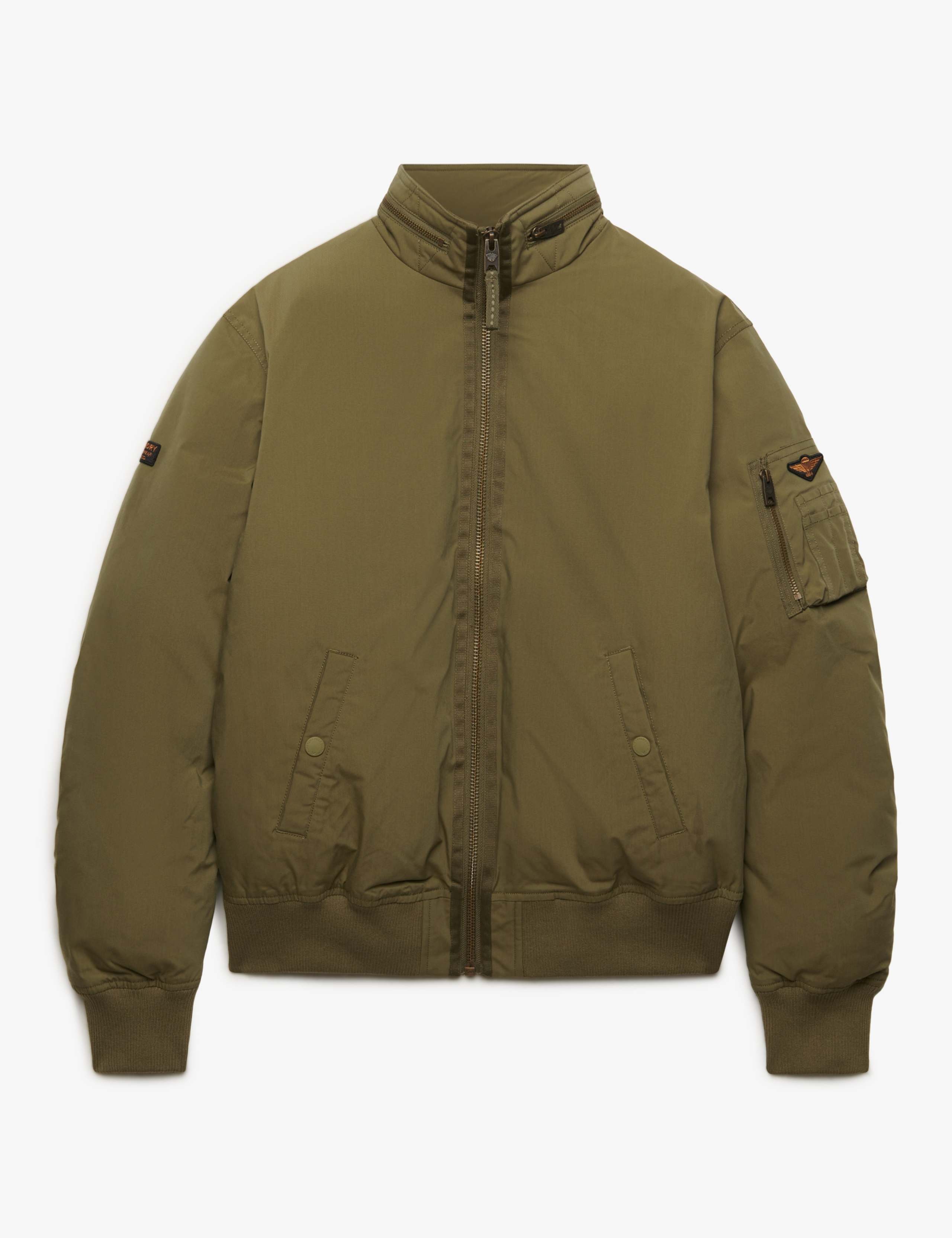 Padded Zip Up Bomber Jacket With Pockets 2 of 8