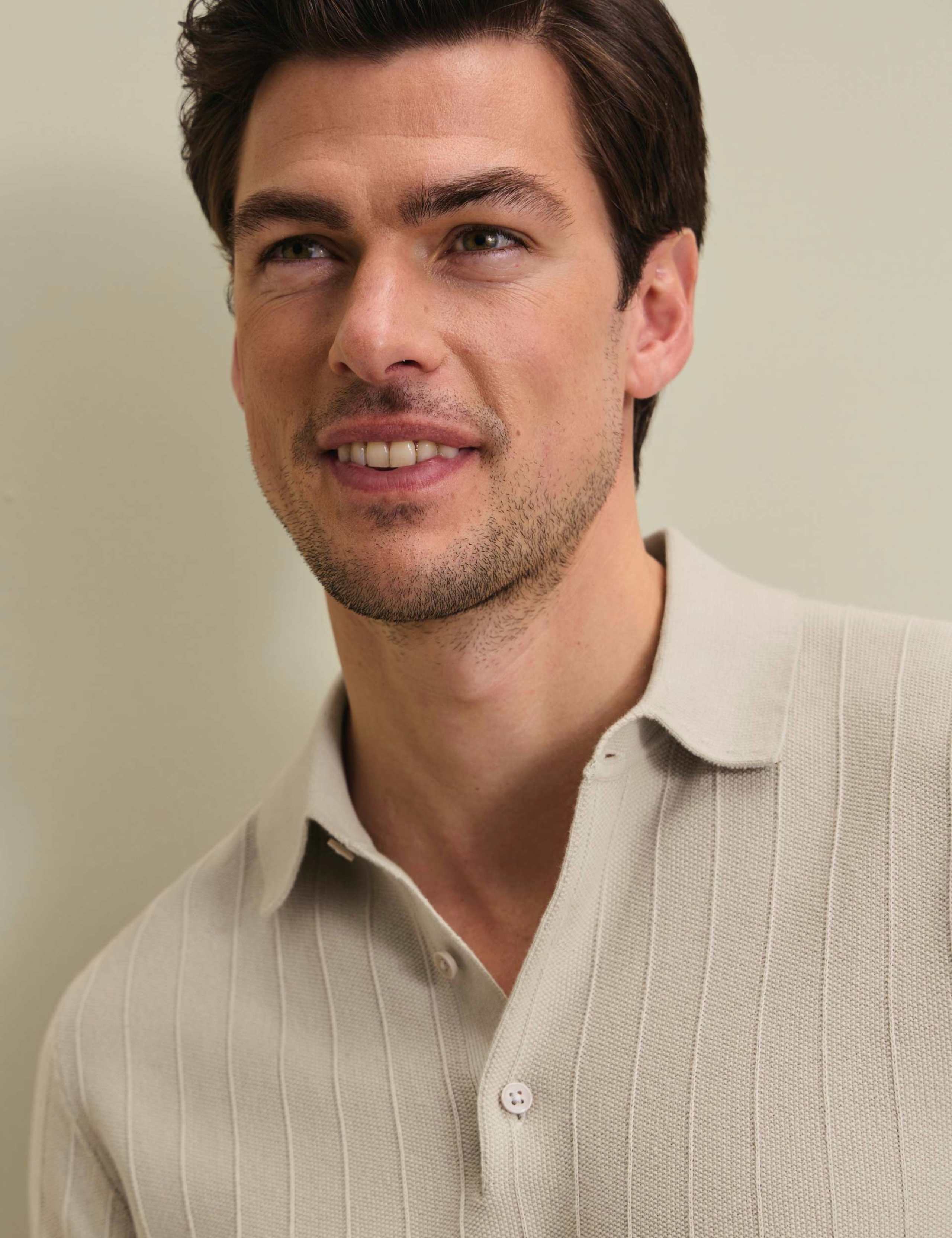 Pure Cotton Textured Knitted Polo Shirt 3 of 7