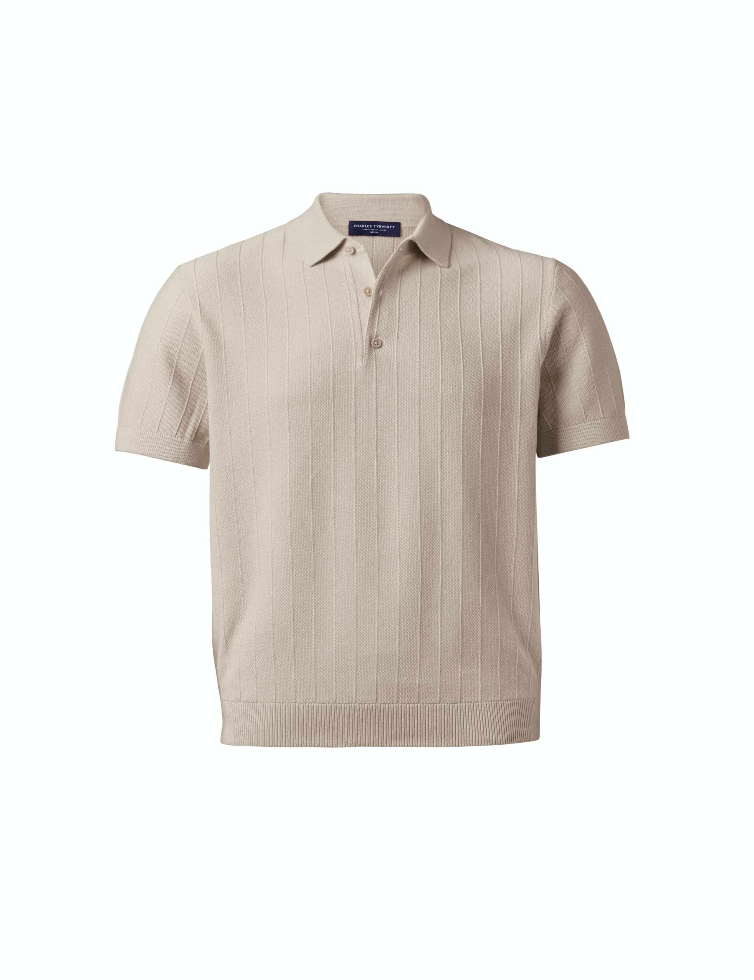 Pure Cotton Textured Knitted Polo Shirt 5 of 7