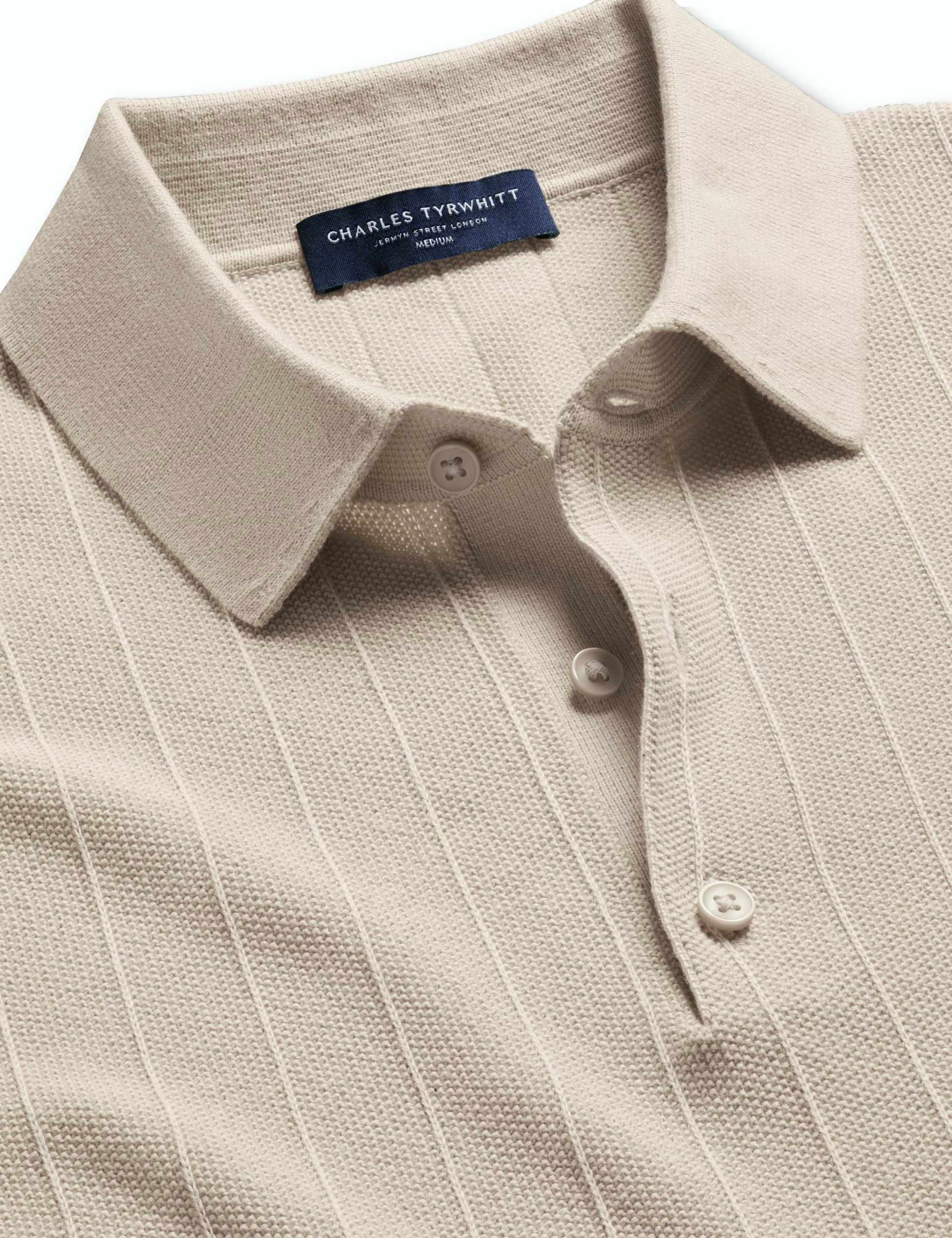 Pure Cotton Textured Knitted Polo Shirt 6 of 7