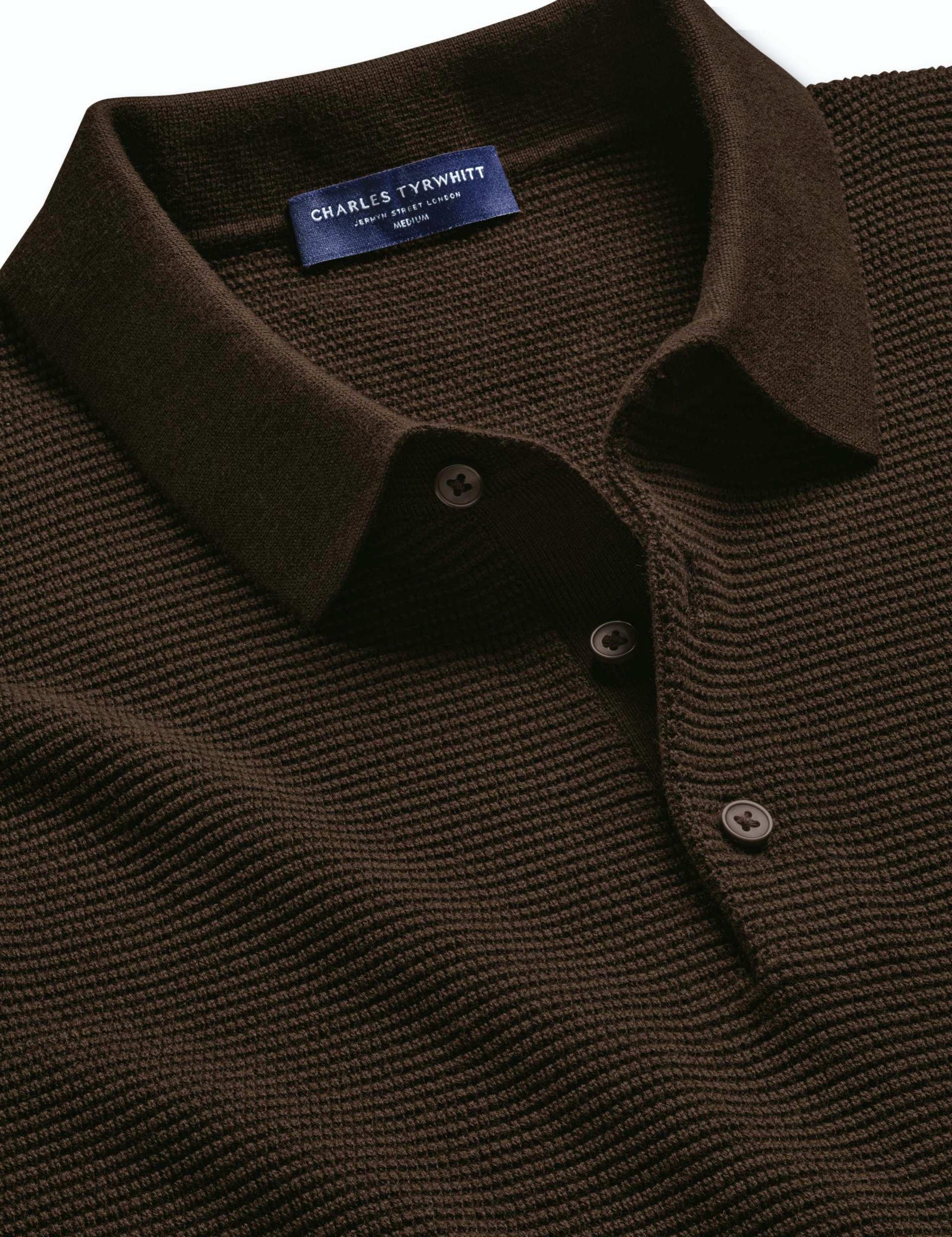 Pure Cotton Textured Knitted Polo Shirt 5 of 6