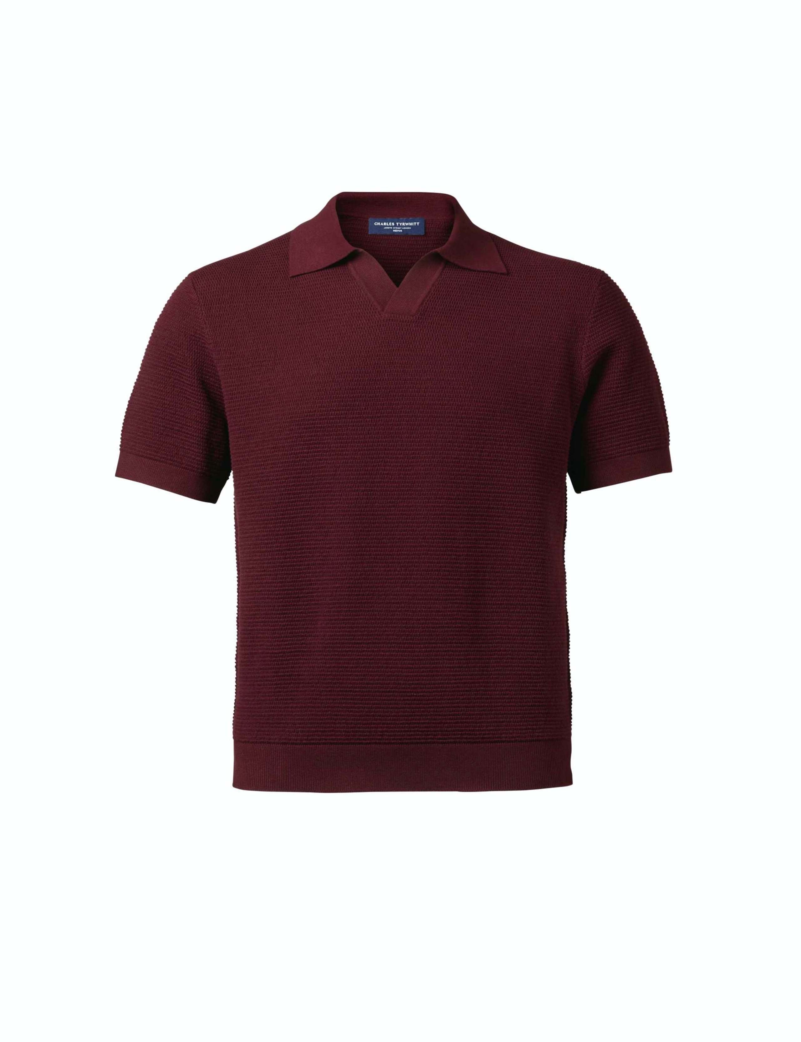 Pure Cotton Textured Knitted Polo Shirt 4 of 6