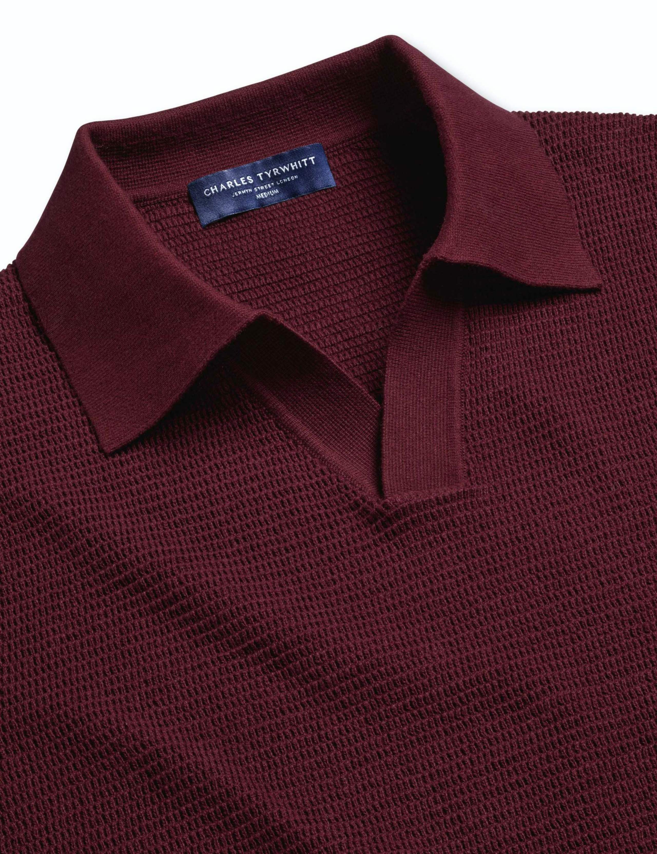 Pure Cotton Textured Knitted Polo Shirt 5 of 6