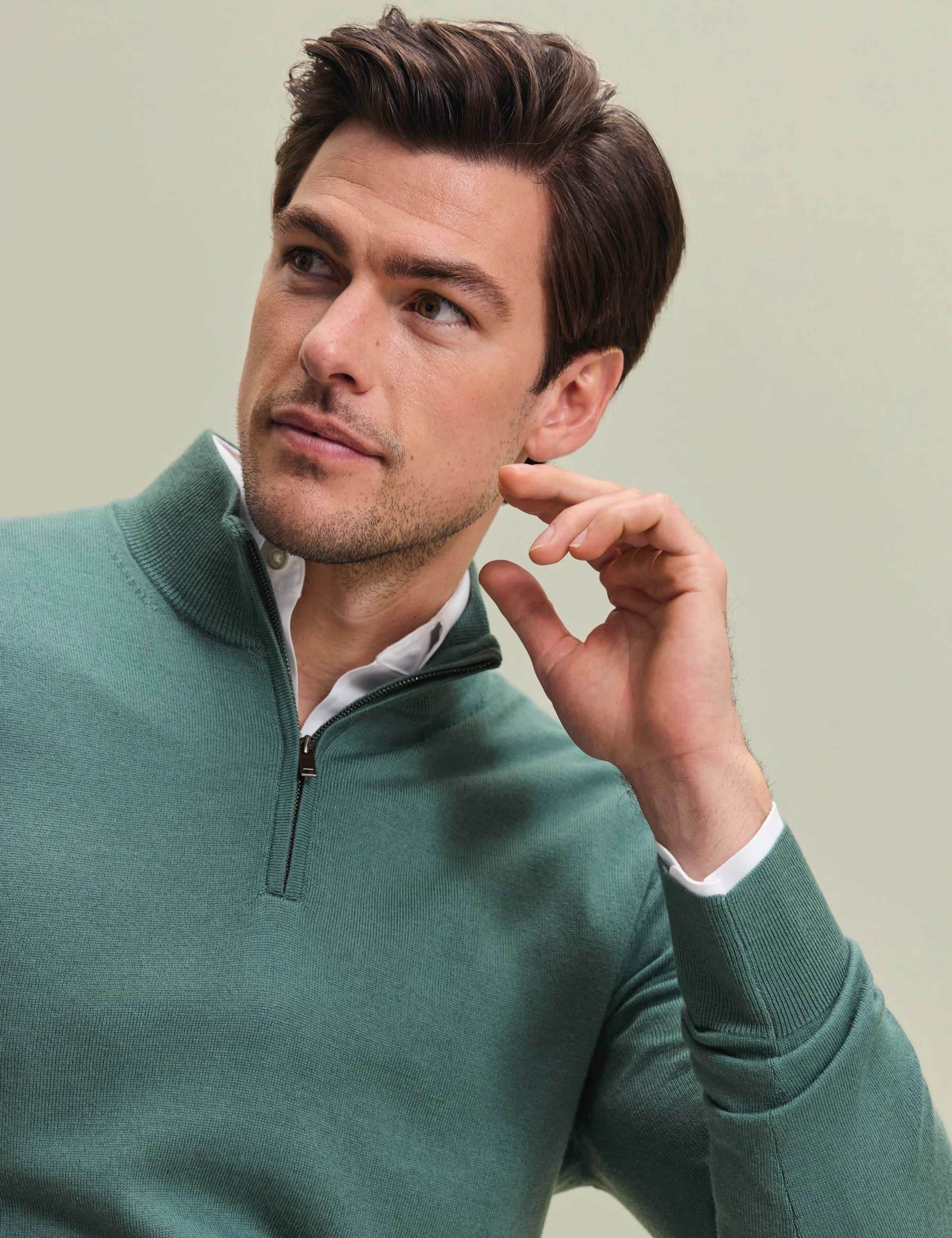 Pure Merino Wool Half Zip Jumper 2 of 6