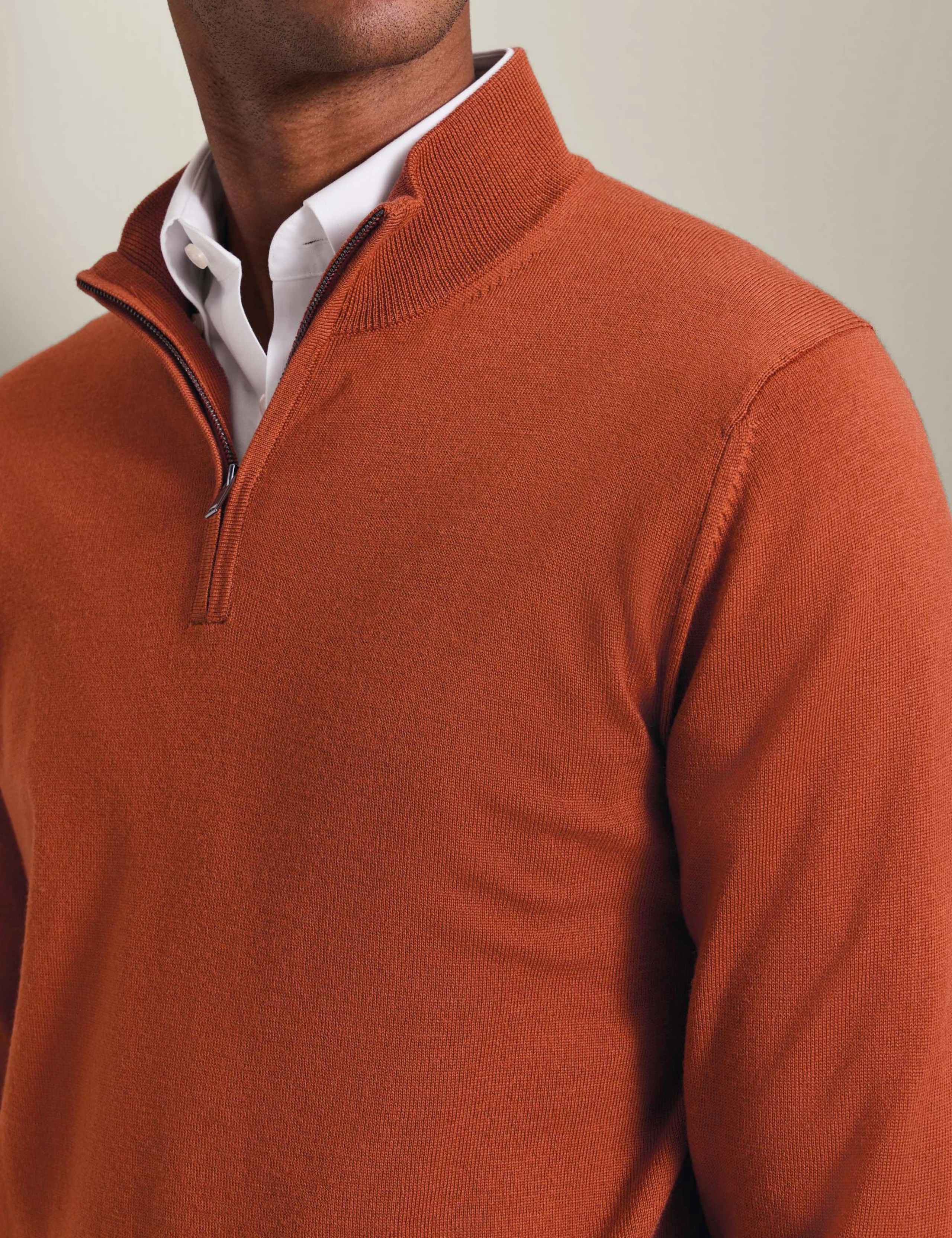 Pure Merino Wool Half Zip Jumper 3 of 6