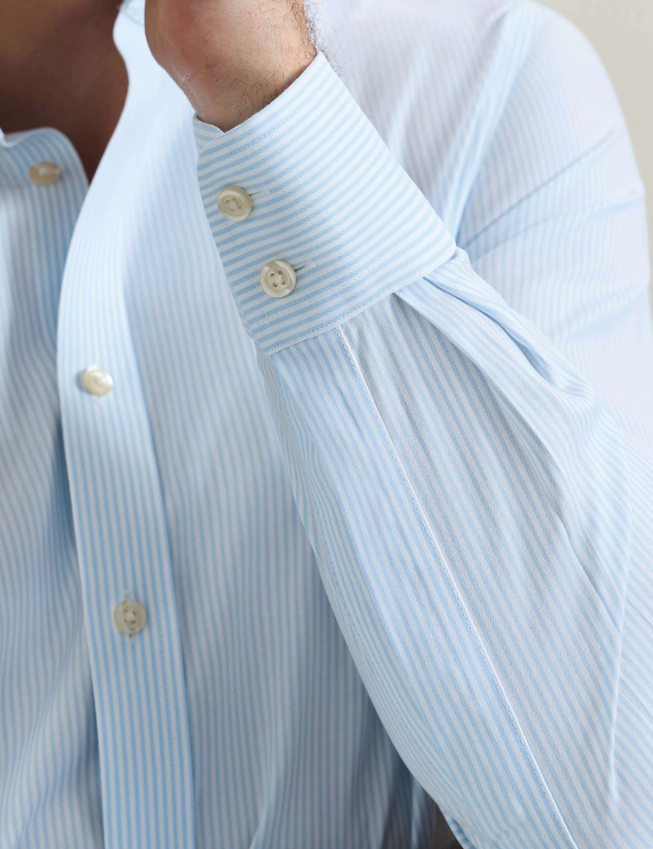 Slim Fit Non Iron Pure Cotton Striped Shirt 4 of 4