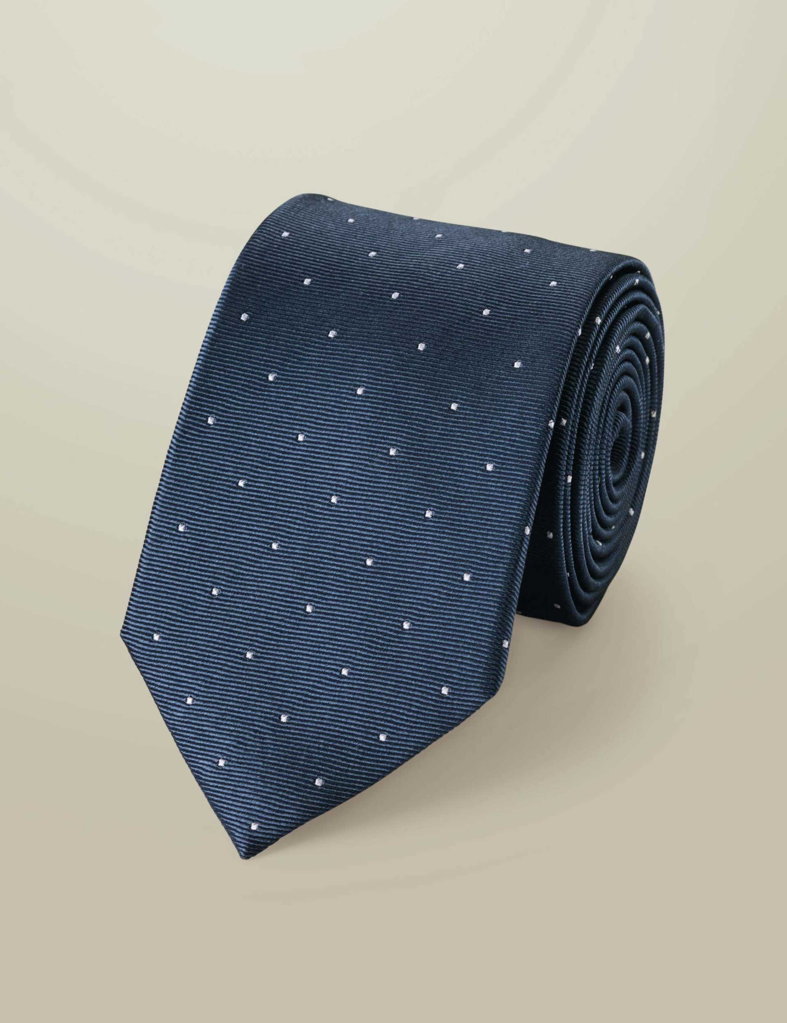 Polka Dot Pure Silk Tie 1 of 2