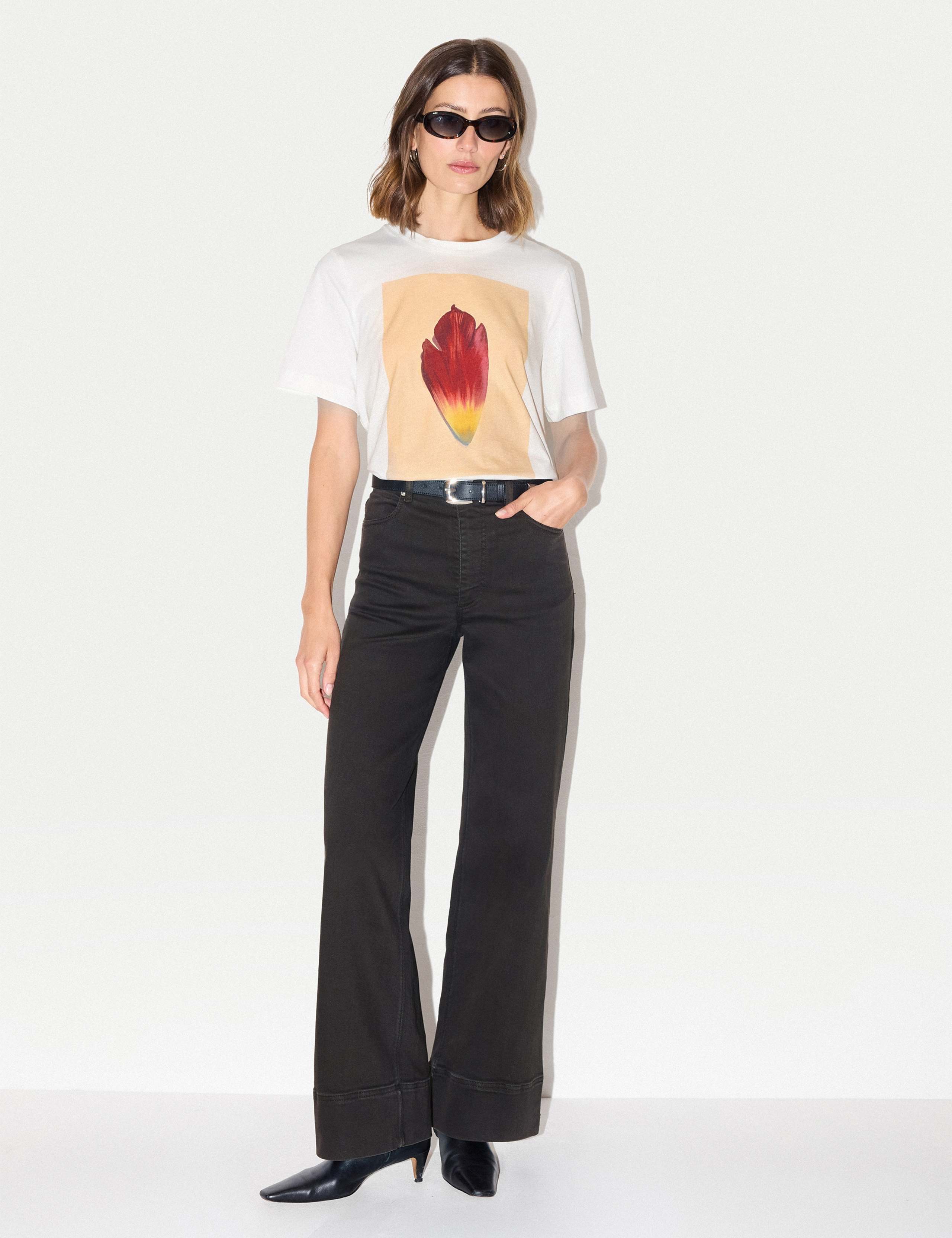 Pure Cotton Printed Round Neck Relaxed T-Shirt 5 of 5