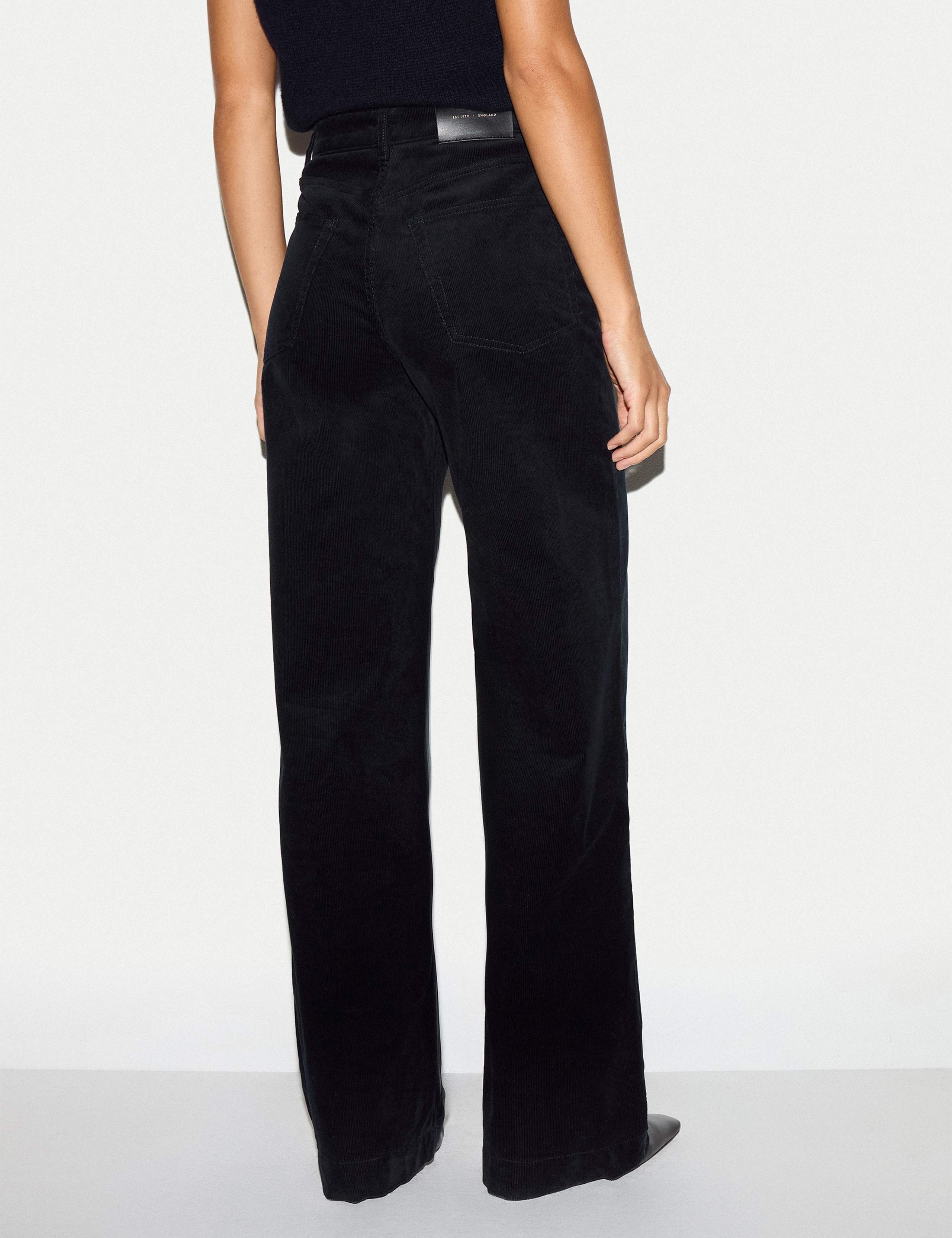 Cotton Rich Cord Textured Wide Leg Trousers 2 of 5