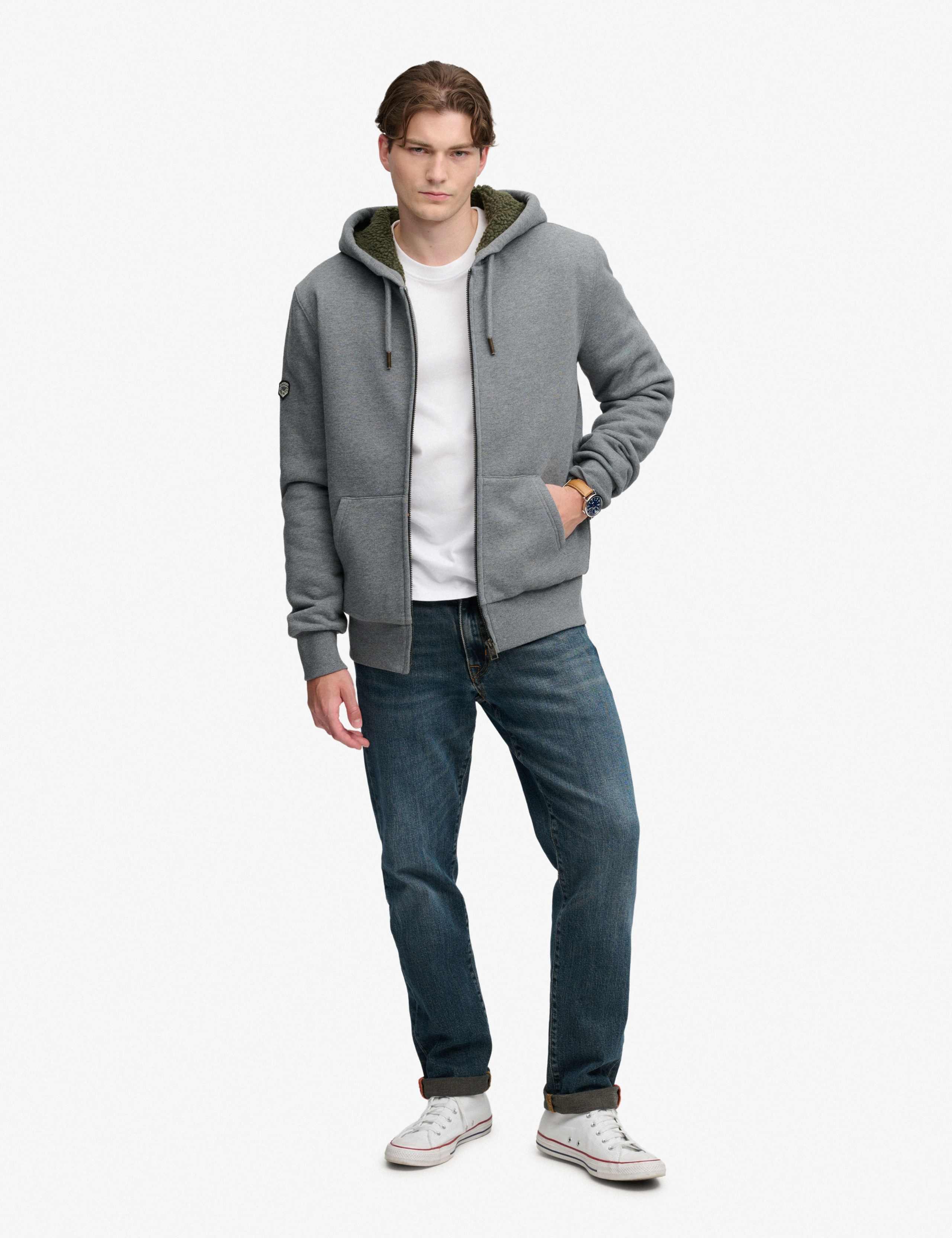 Cotton Rich Borg Lined Zip Up Hoodie 2 of 5