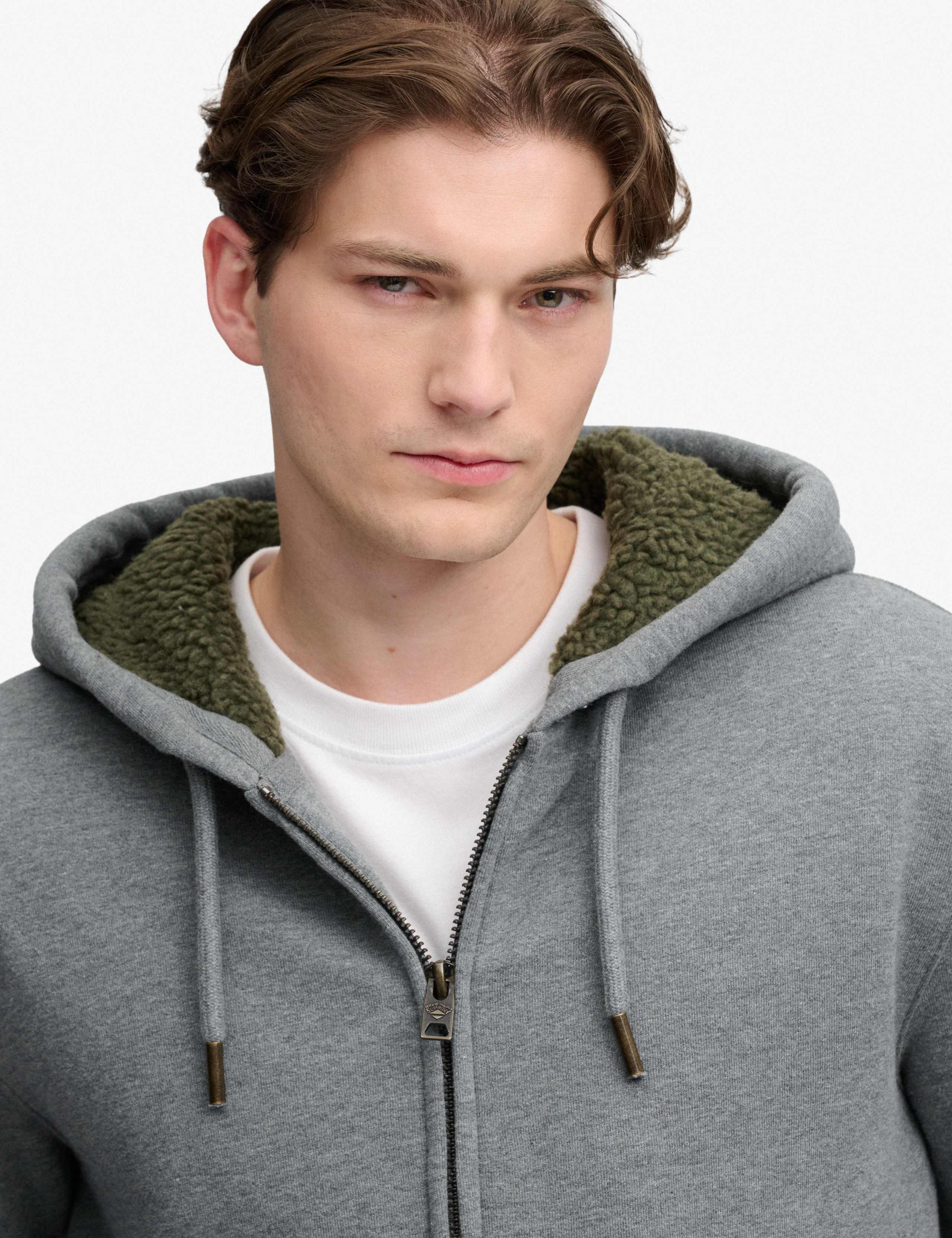 Cotton Rich Borg Lined Zip Up Hoodie 5 of 5