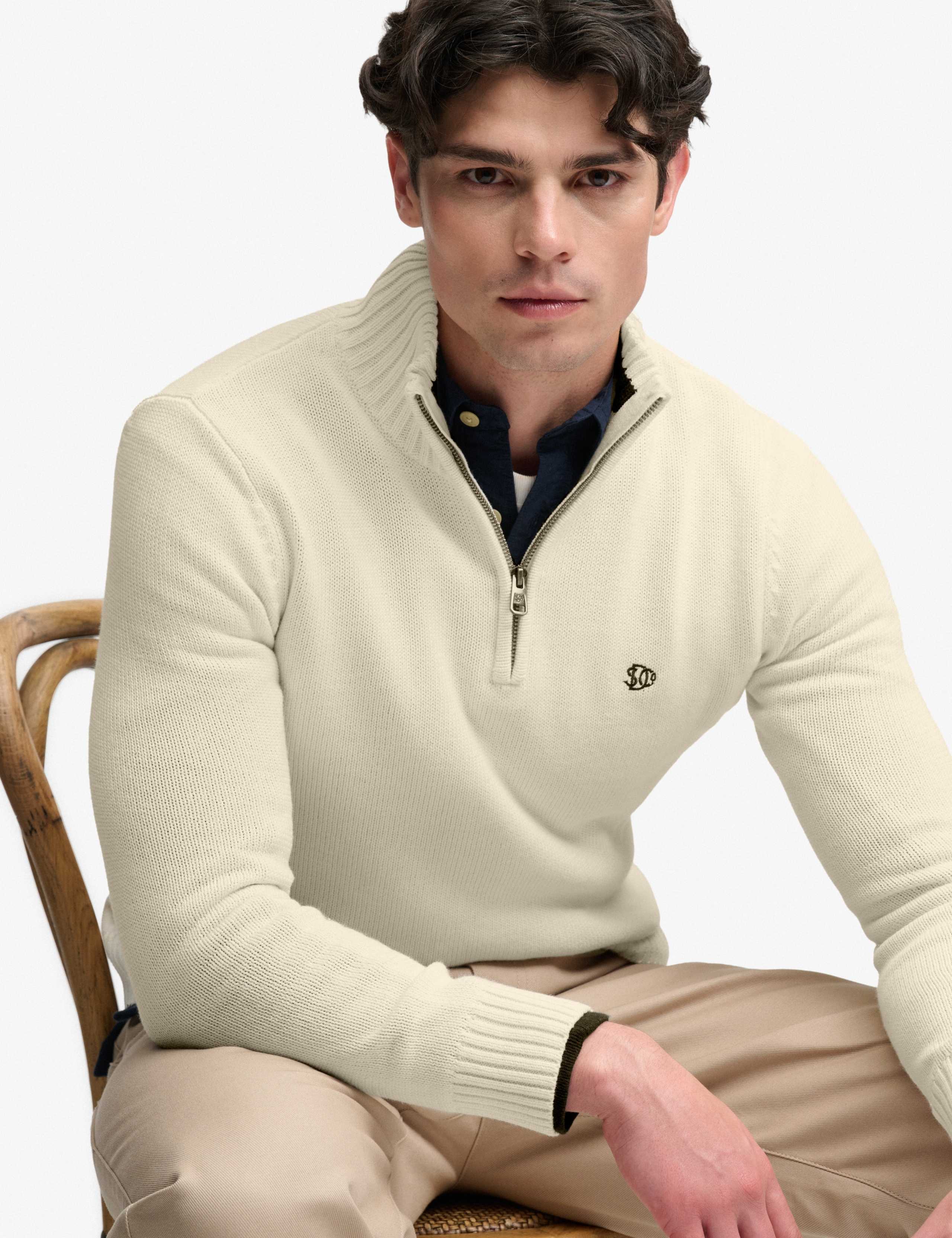 Pure Cotton Half Zip Jumper 3 of 7