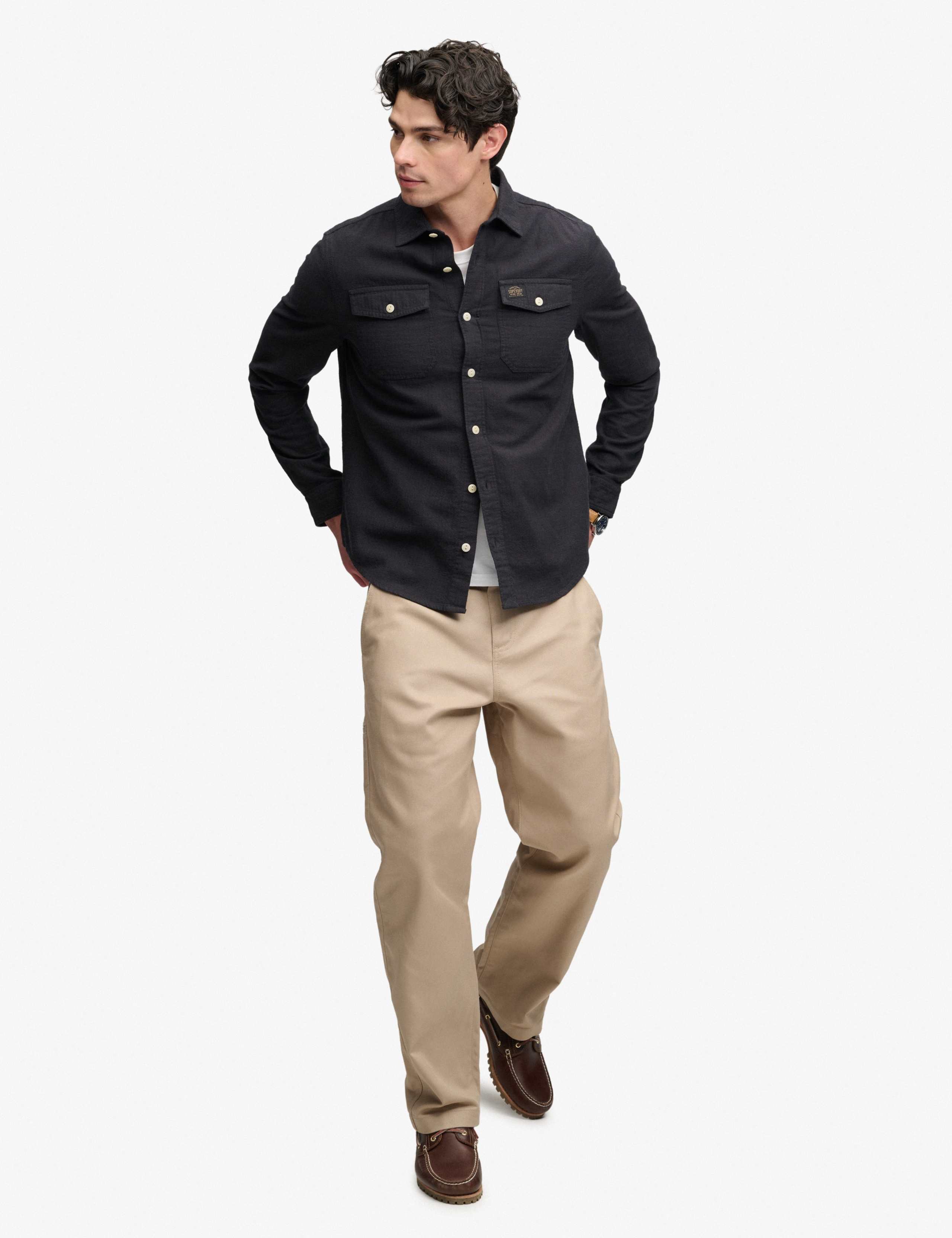 Relaxed Fit Pure Cotton Herringbone Shirt 4 of 5