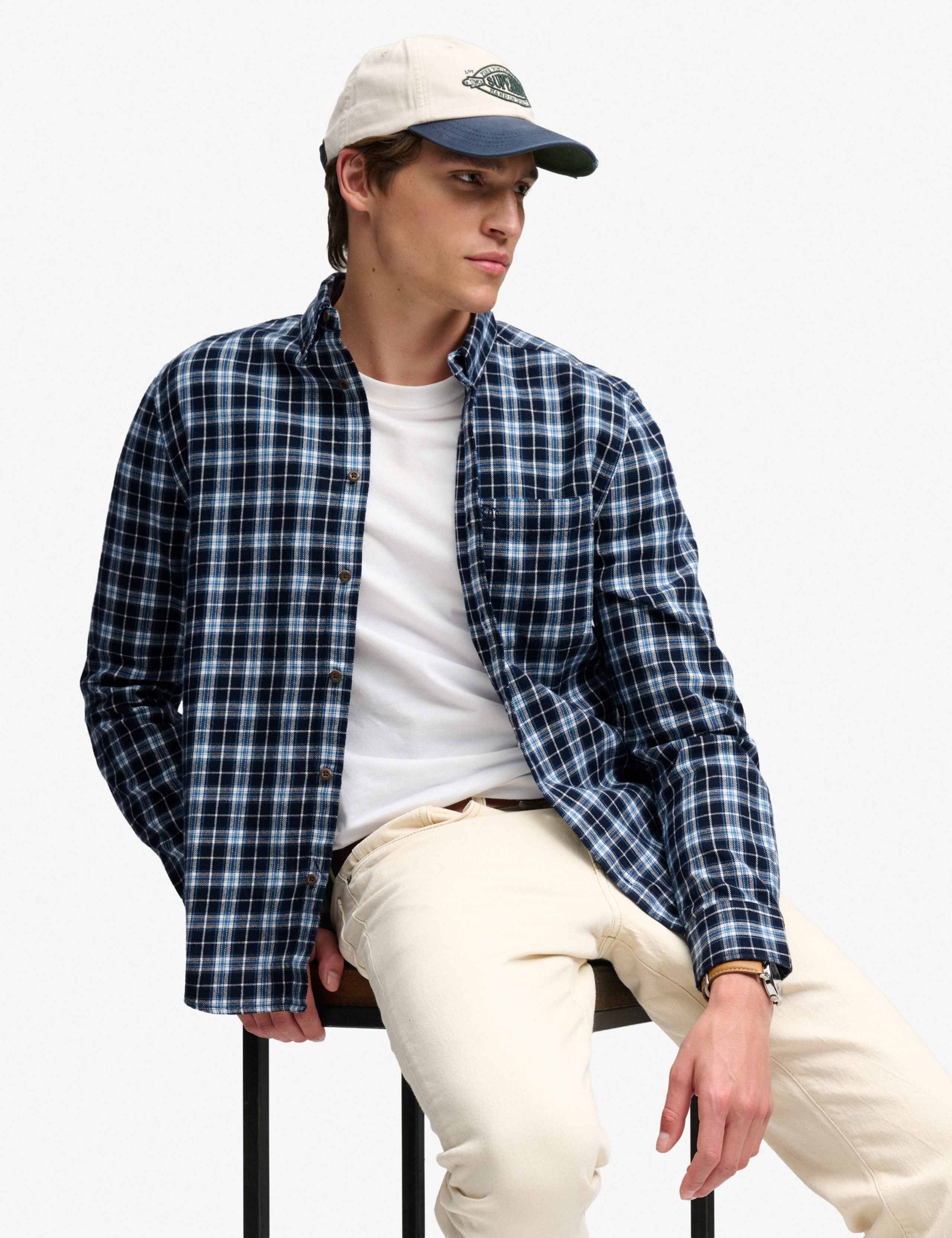Relaxed Fit Brushed Cotton Checked Shirt 3 of 7