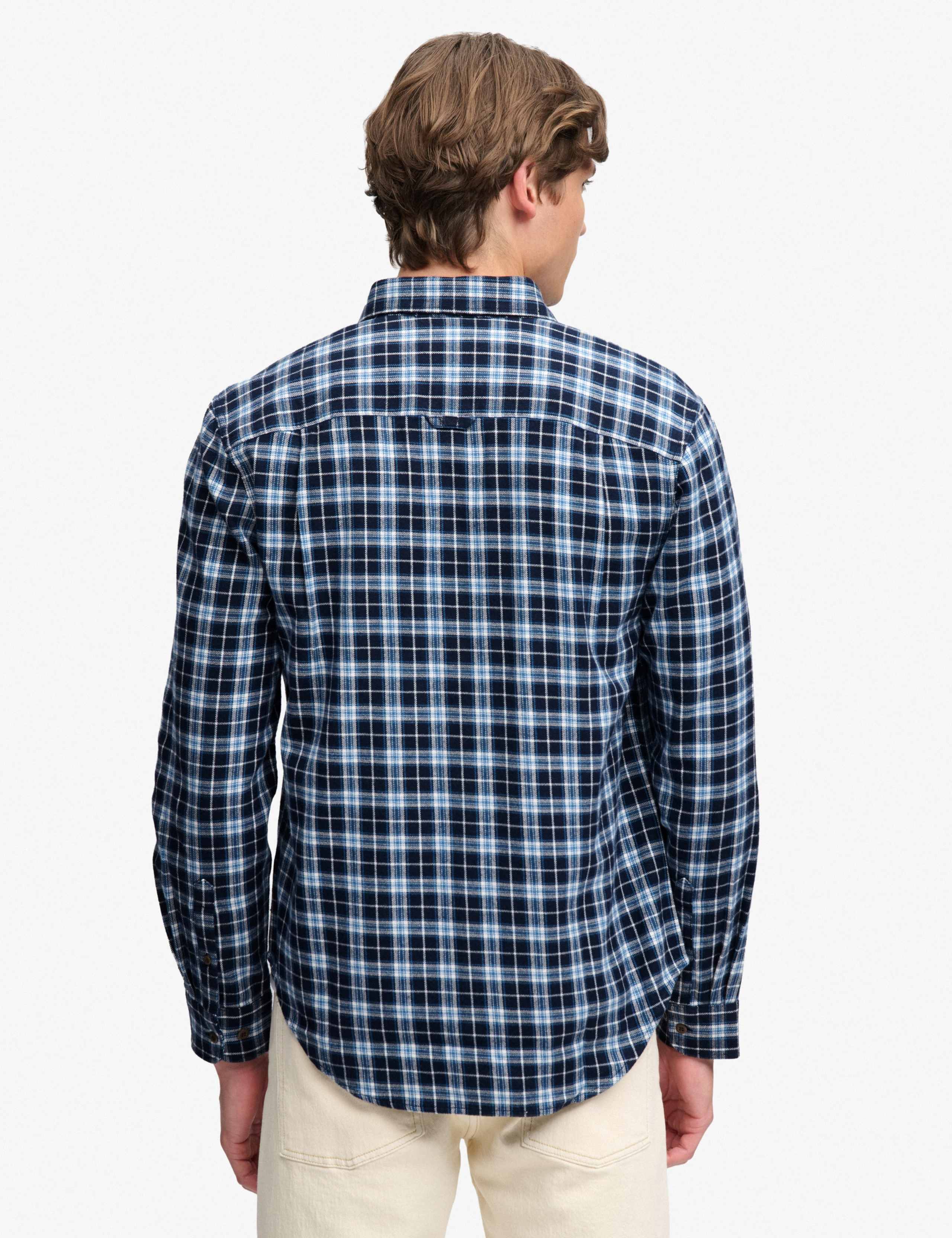 Relaxed Fit Brushed Cotton Checked Shirt 4 of 7