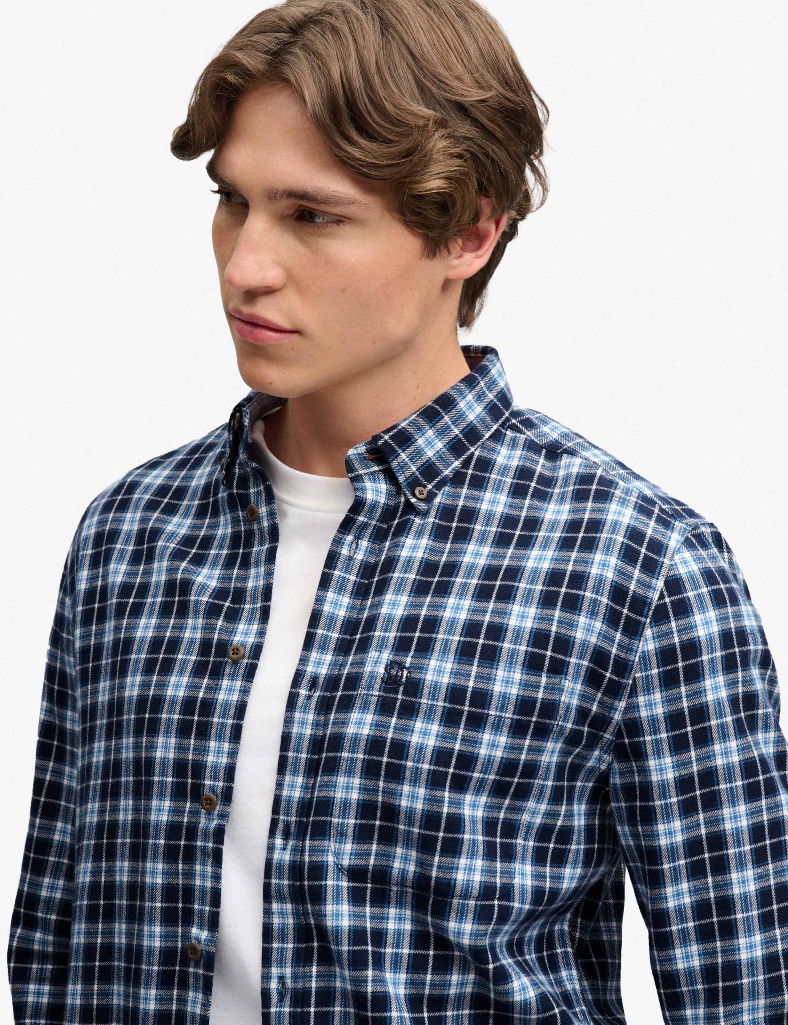 Relaxed Fit Brushed Cotton Checked Shirt 6 of 7