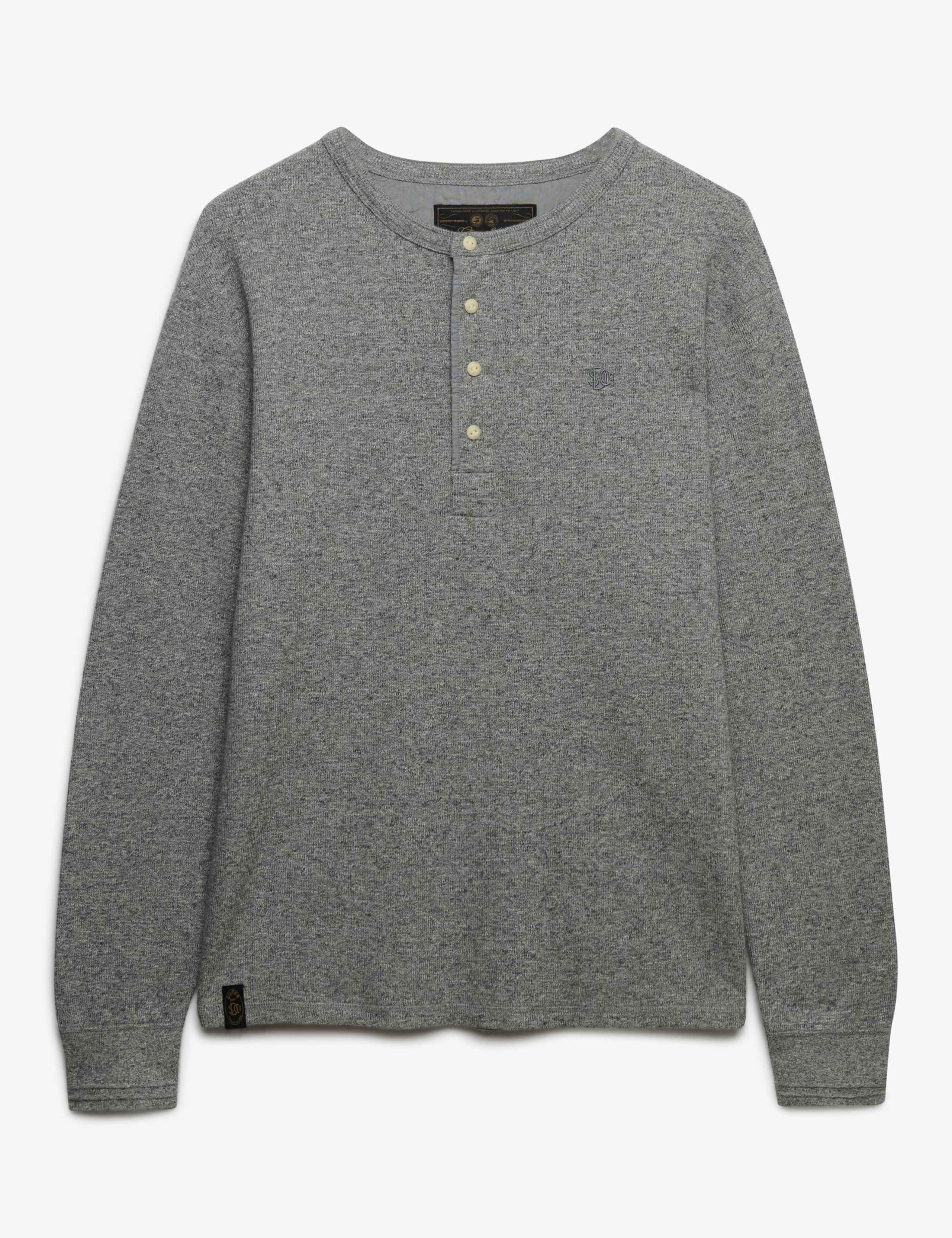 Pure Cotton Waffle Grandad Collar Top 2 of 7