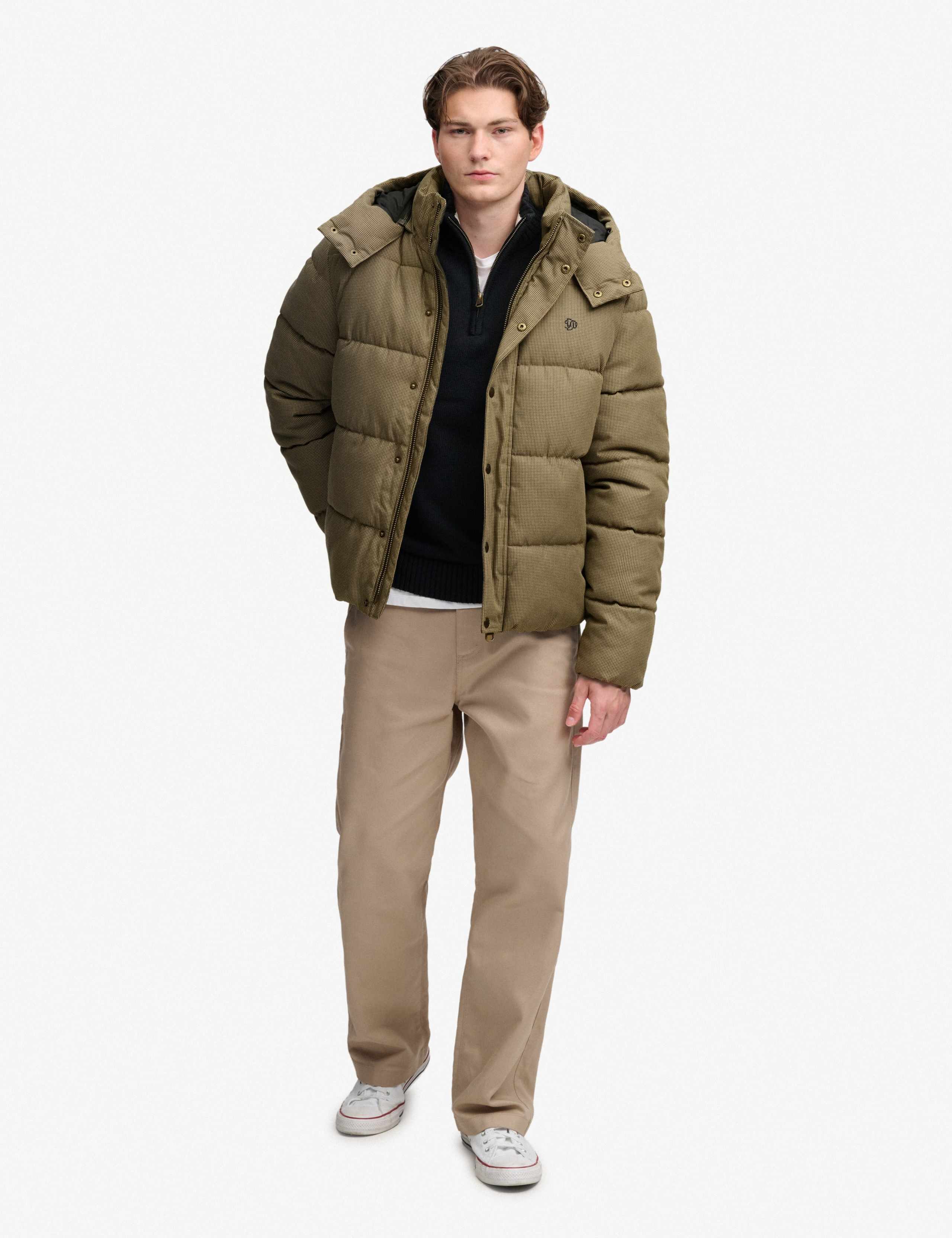 Hooded Checked Puffer Jacket 3 of 8