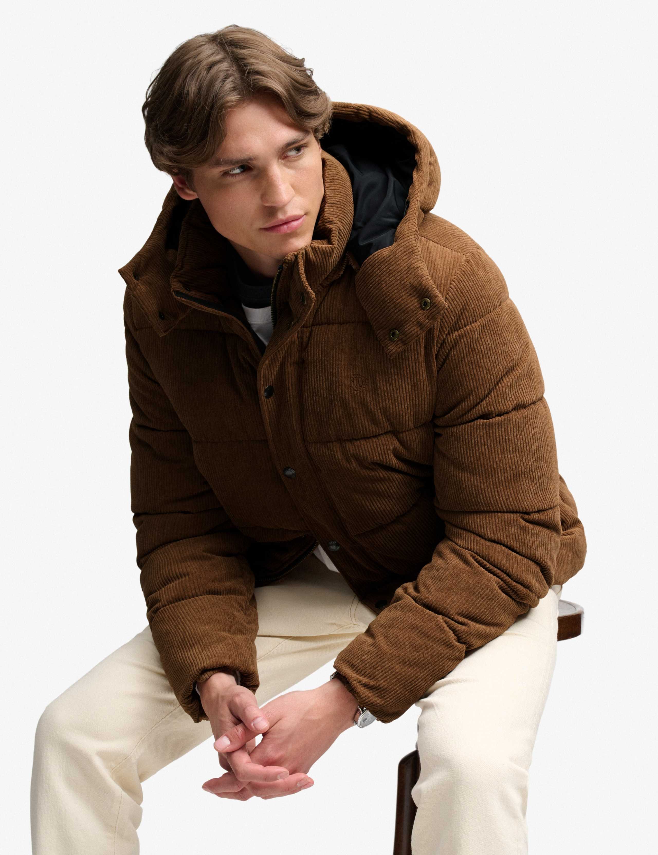 Corduroy Hooded Puffer Jacker 3 of 8
