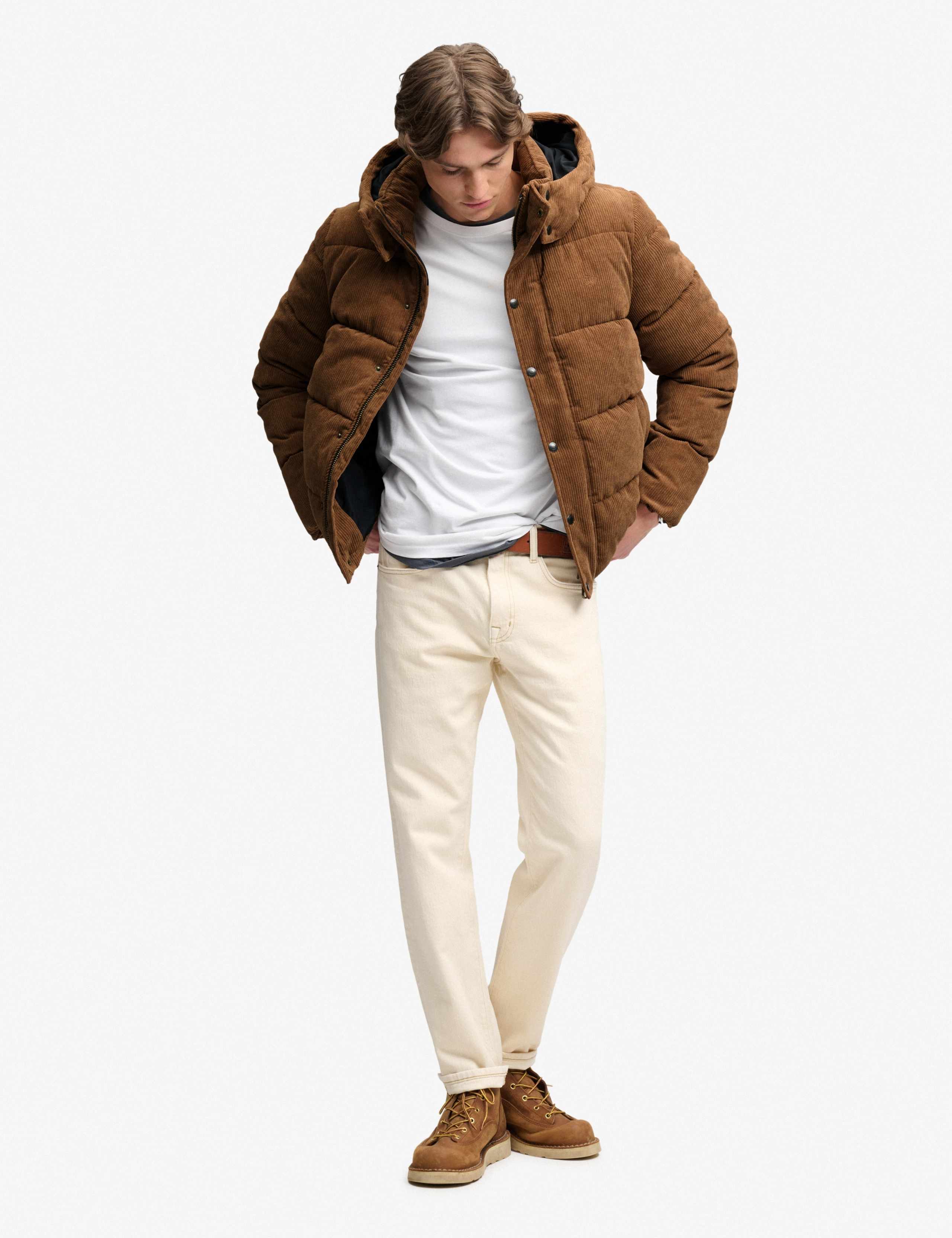 Corduroy Hooded Puffer Jacker 5 of 8