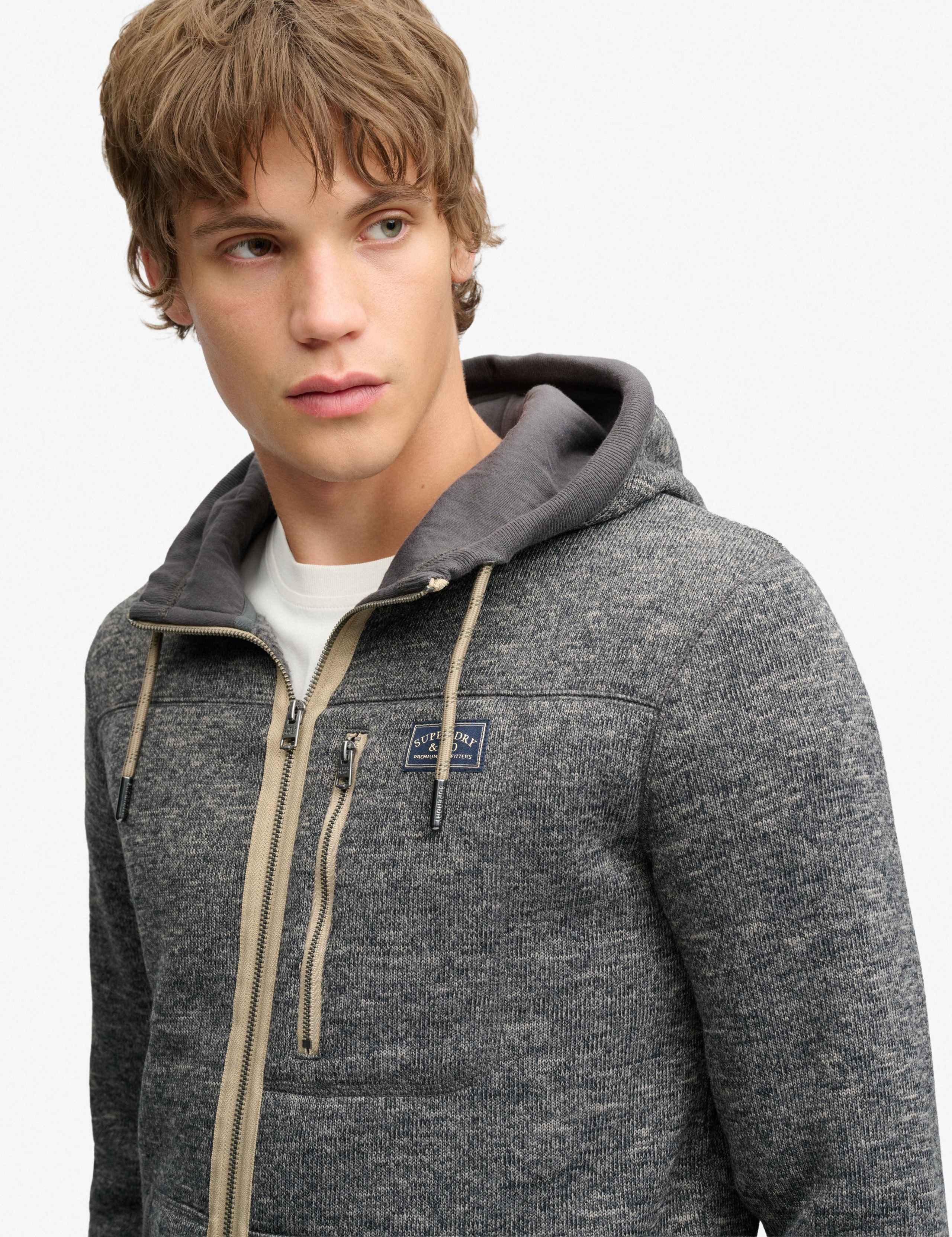 Textured Fleece Lined Zip Up Hoodie 6 of 6