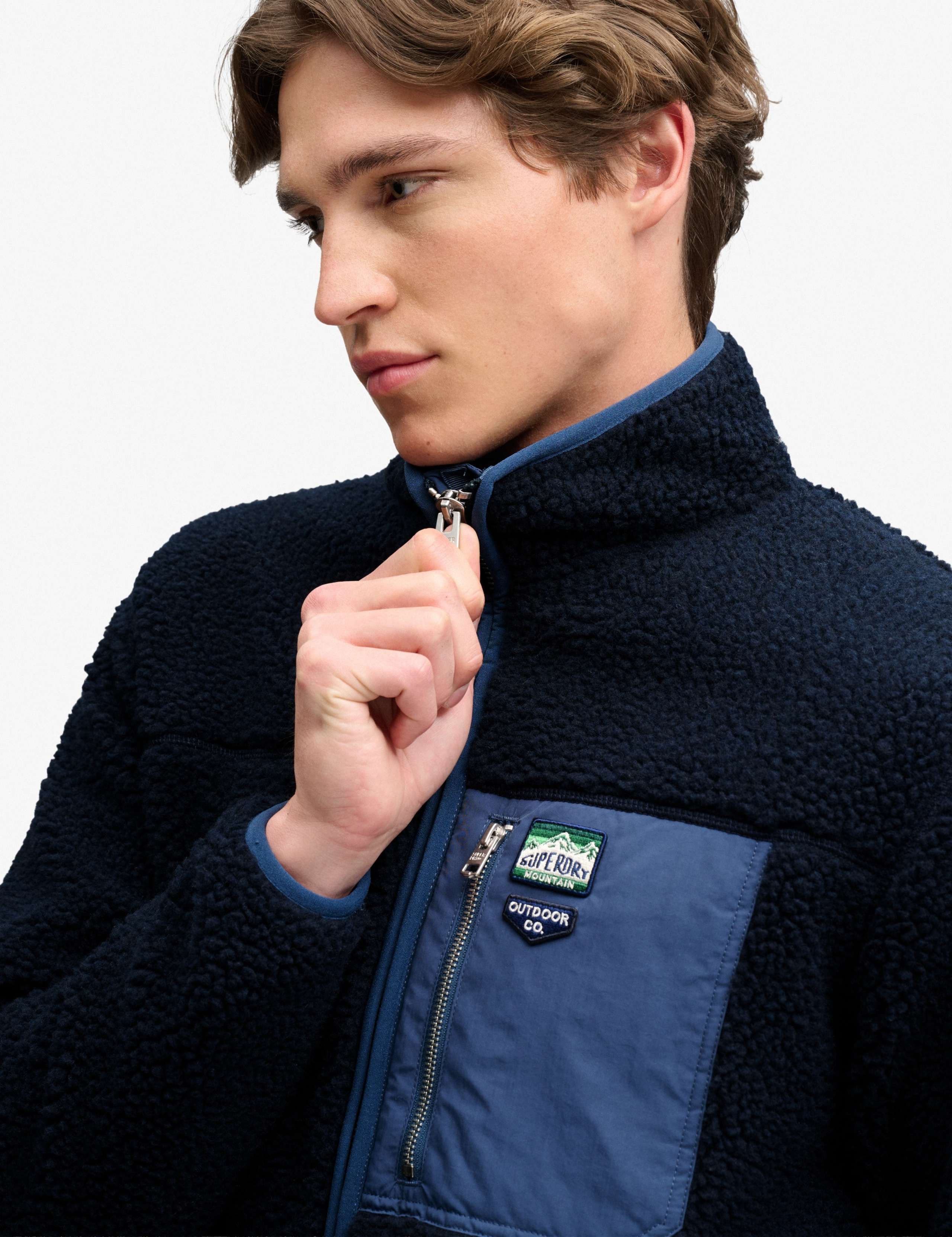 Fleece Funnel Neck Zip Up Jacket 7 of 8