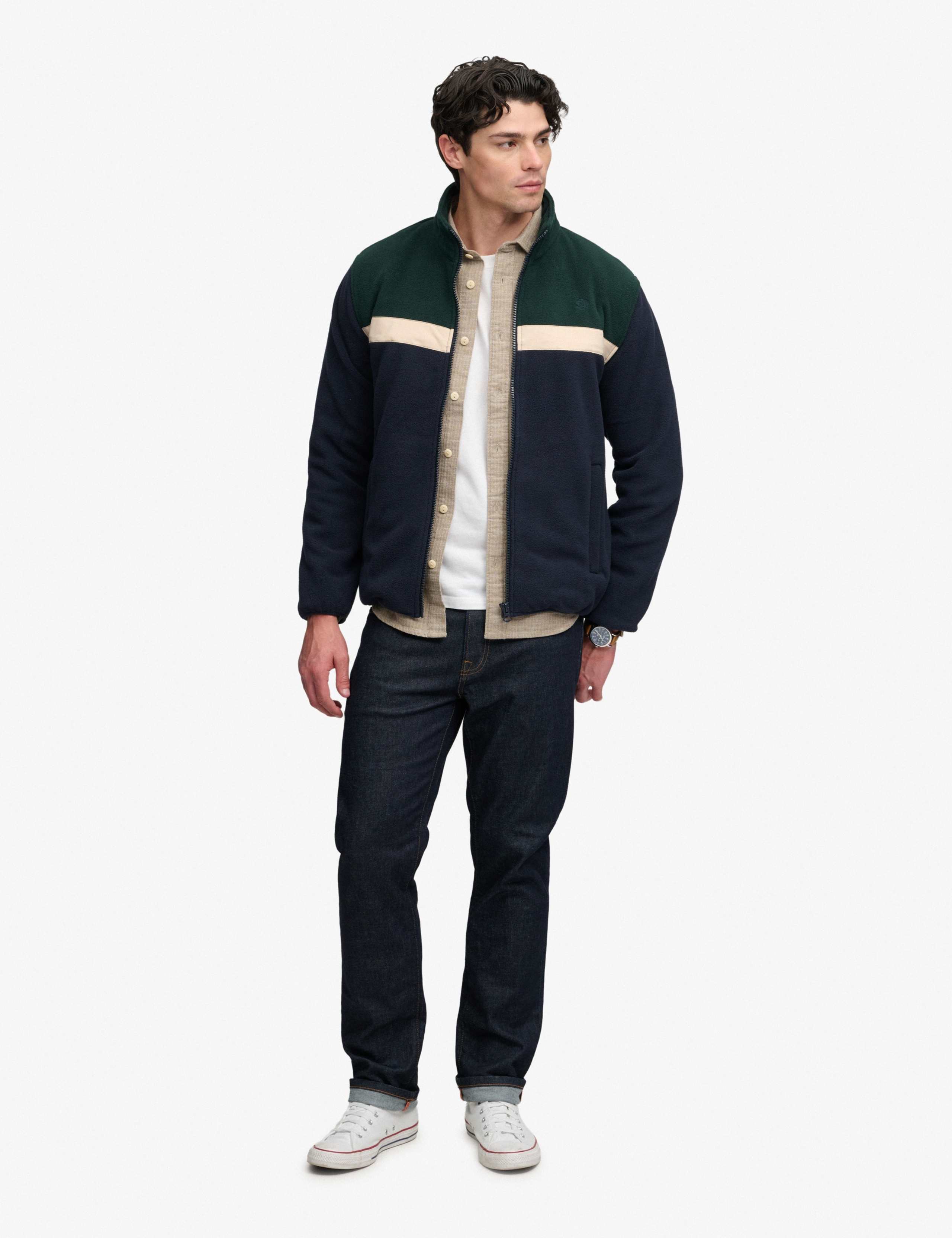 Fleece Colour Block Zip Up Jacket 3 of 6