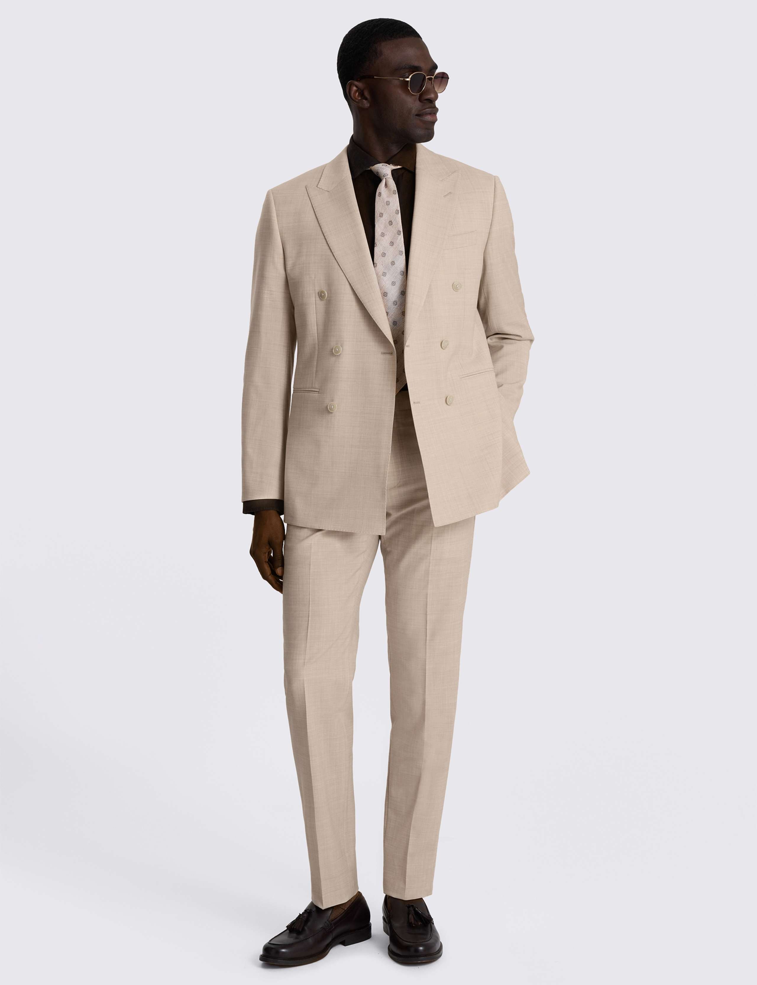Tailored Fit Wool Rich Double Breasted Suit Jacket 2 of 5