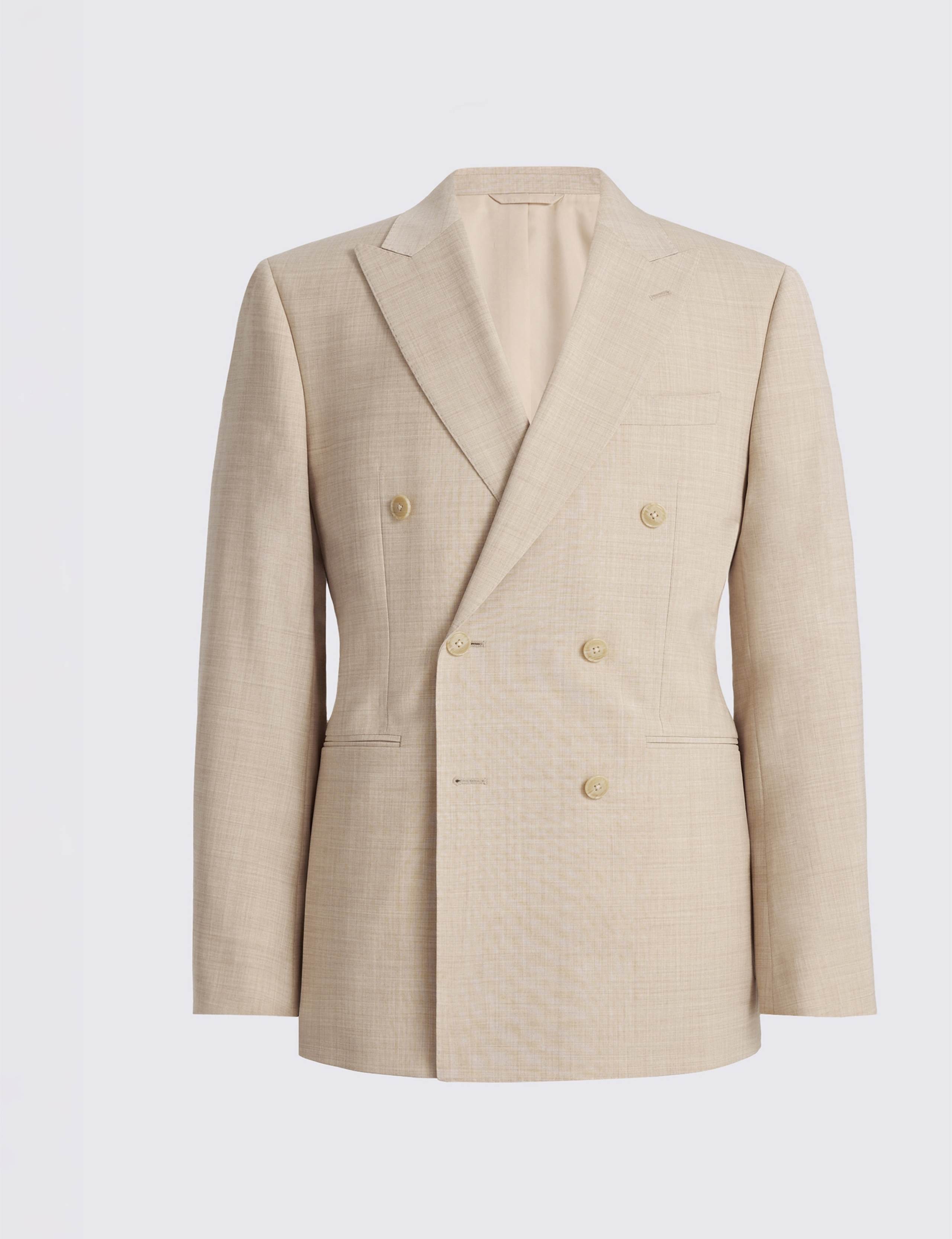 Tailored Fit Wool Rich Double Breasted Suit Jacket 4 of 5