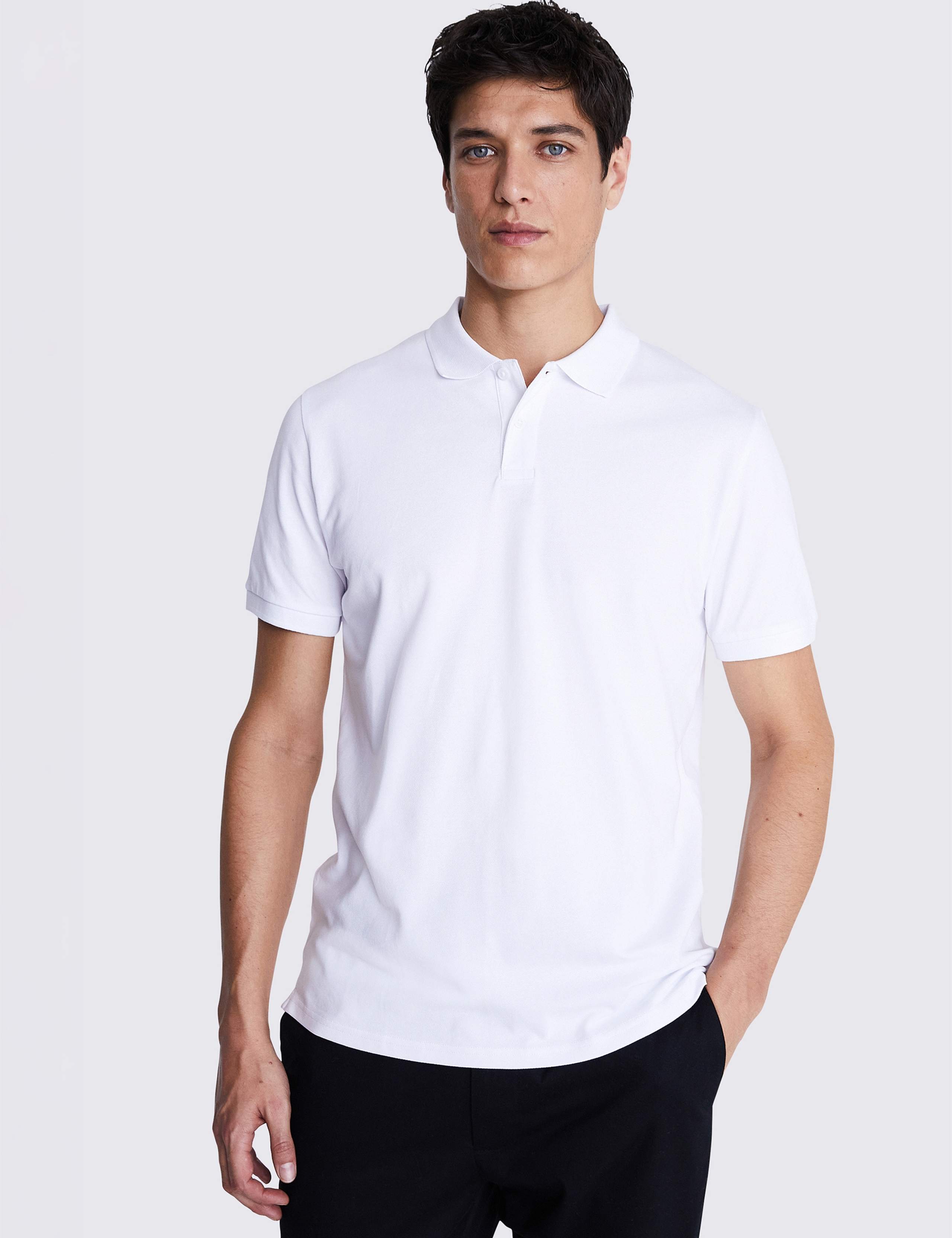 Cotton Rich Pique Polo Shirt 1 of 4