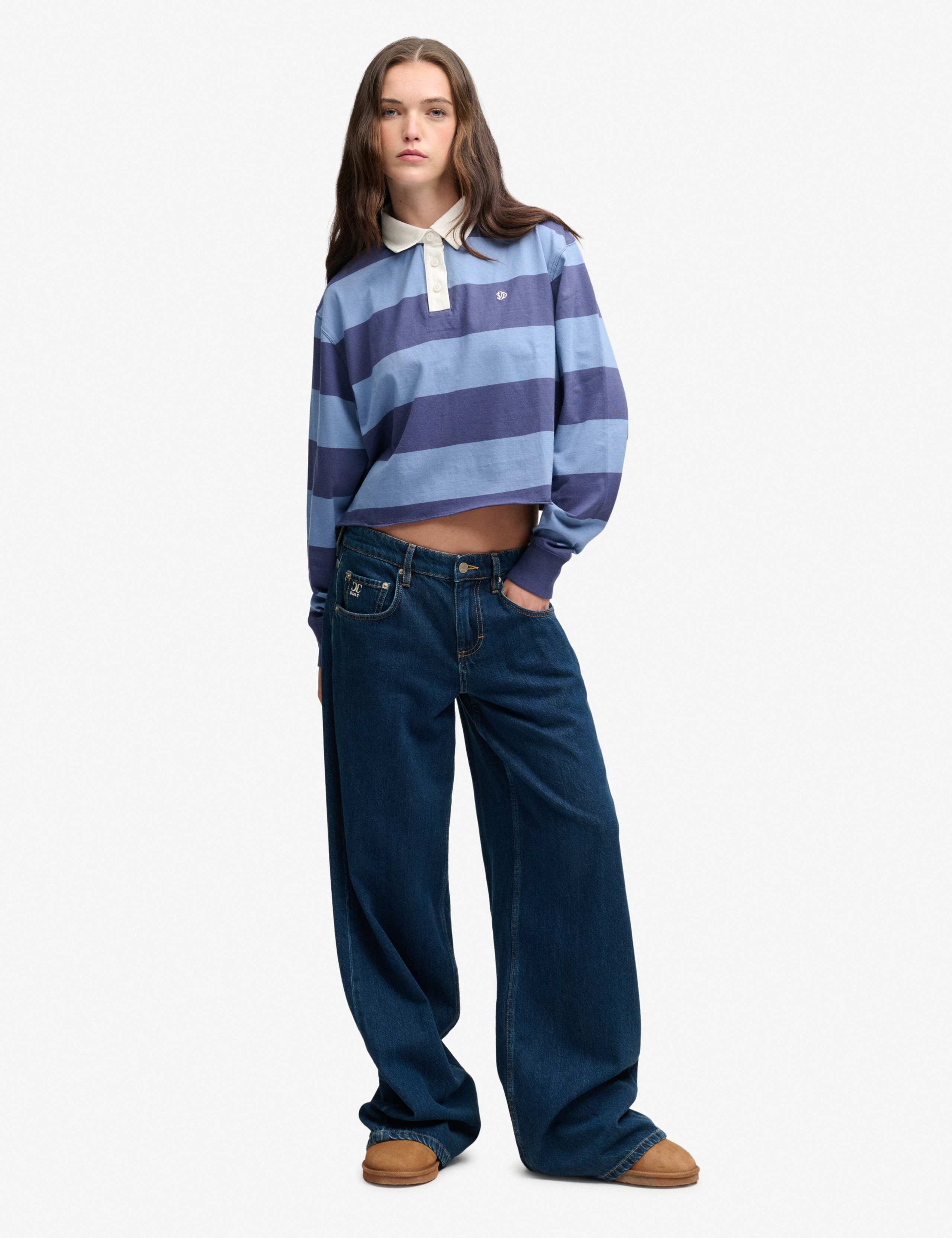 Pure Cotton Oversized Cropped Rugby Top 3 of 7