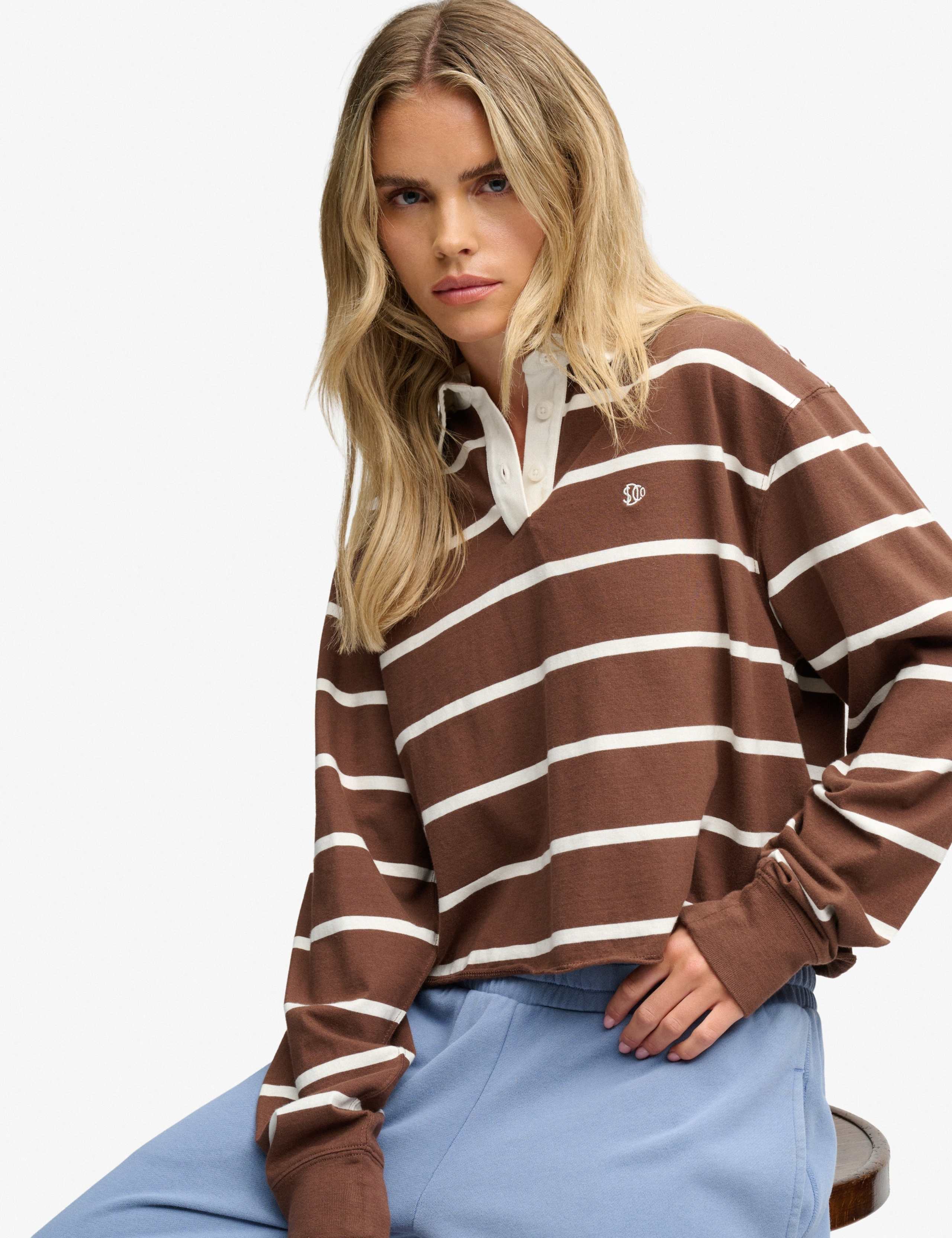 Pure Cotton Oversized Cropped Rugby Top 3 of 6