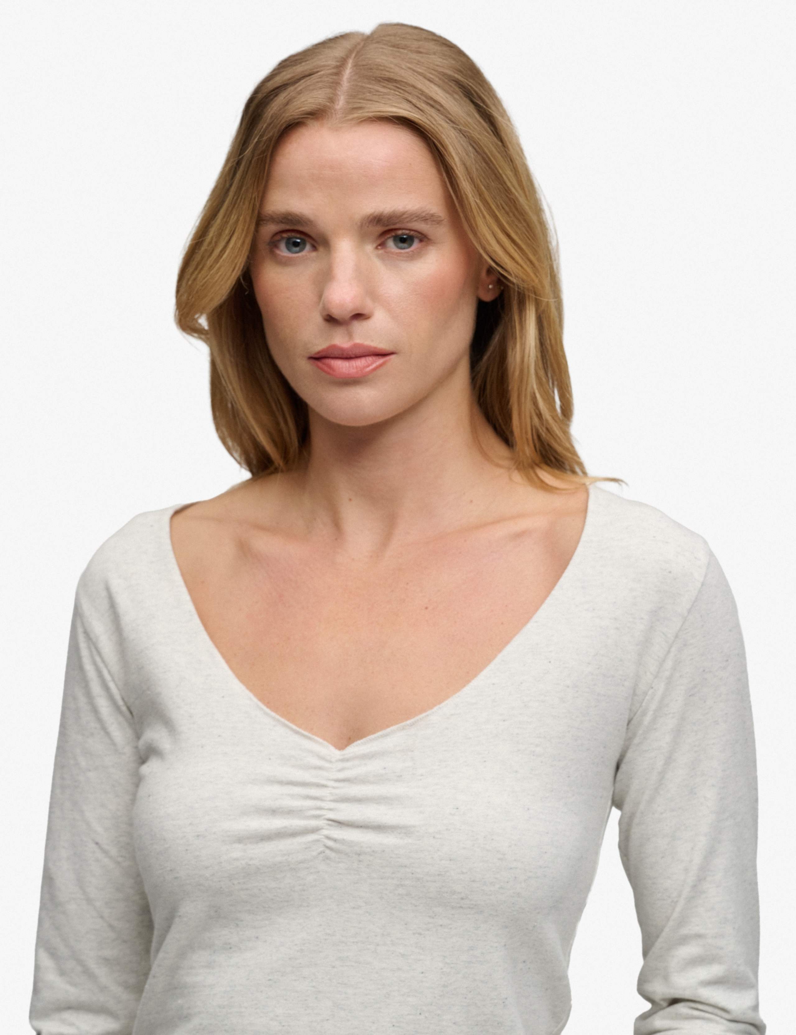 Cotton Rich Gathered V-Neck Top 6 of 7
