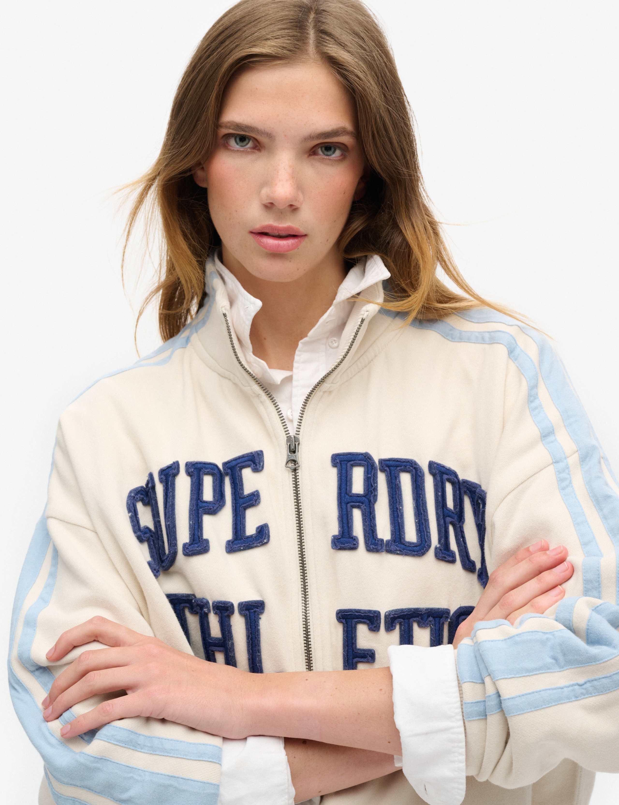 Pure Cotton Appliqué Oversized Track Top 4 of 5