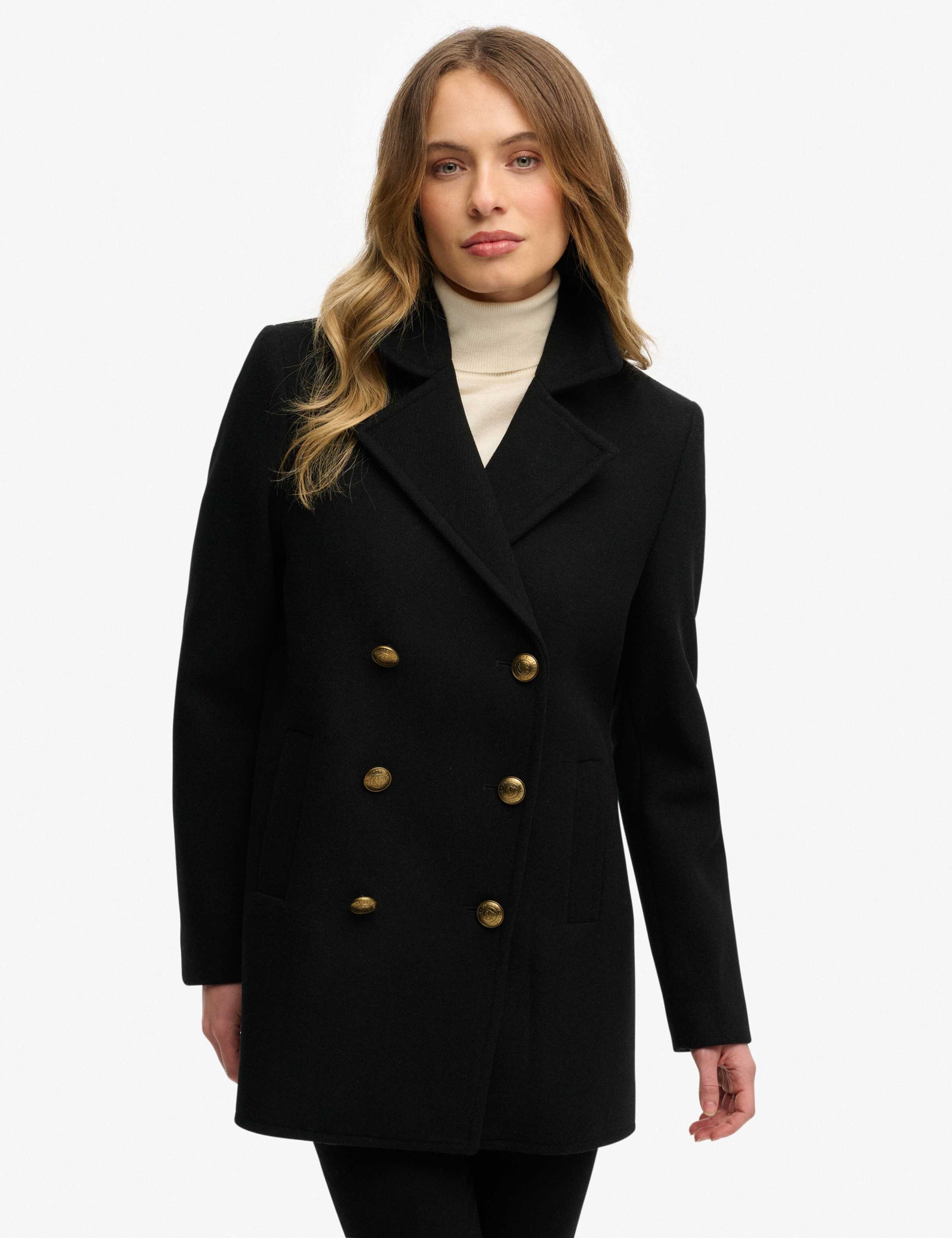 Wool Rich Double Breasted Pea Coat 4 of 7
