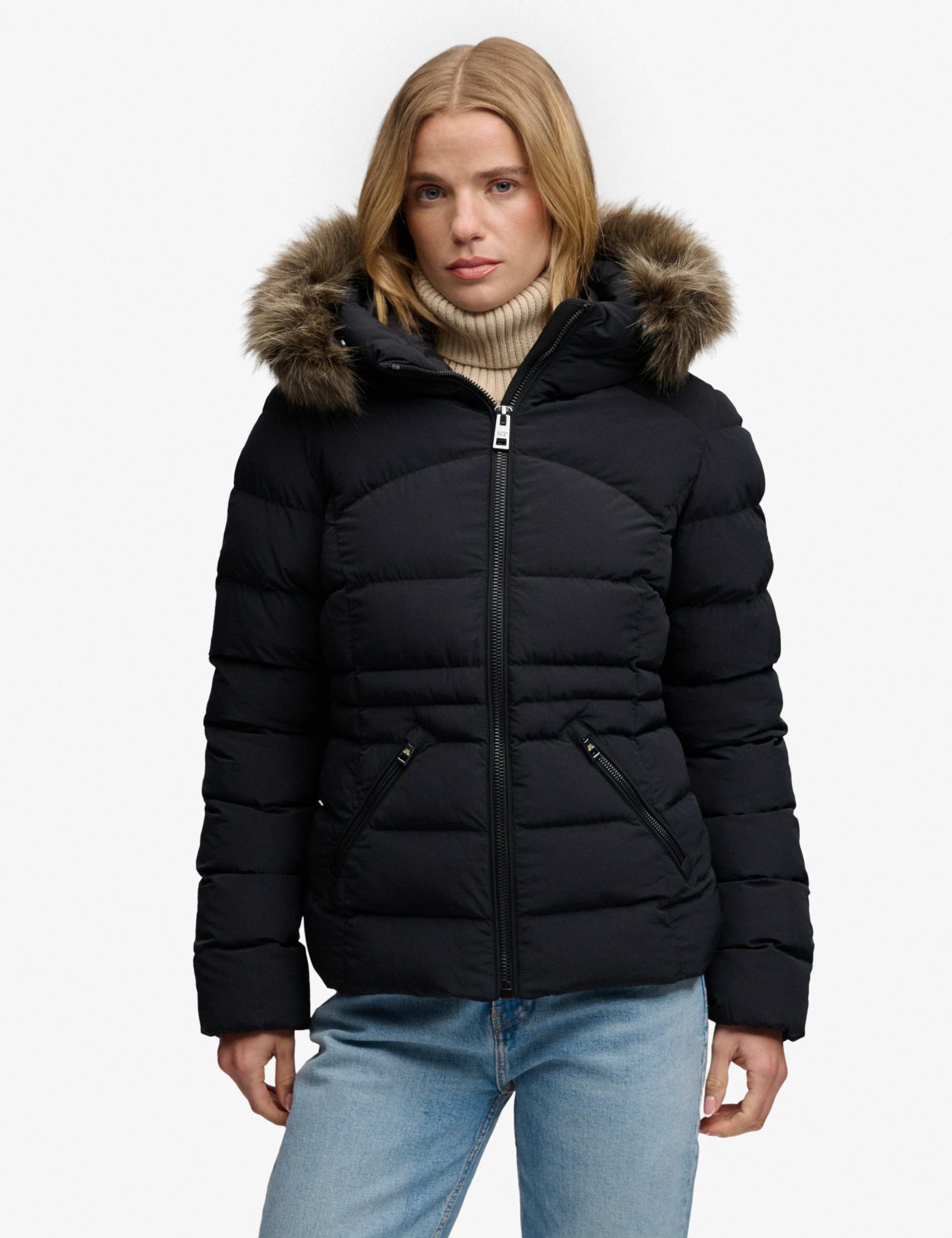 Hooded Faux Fur Trim Puffer Jacket 4 of 8