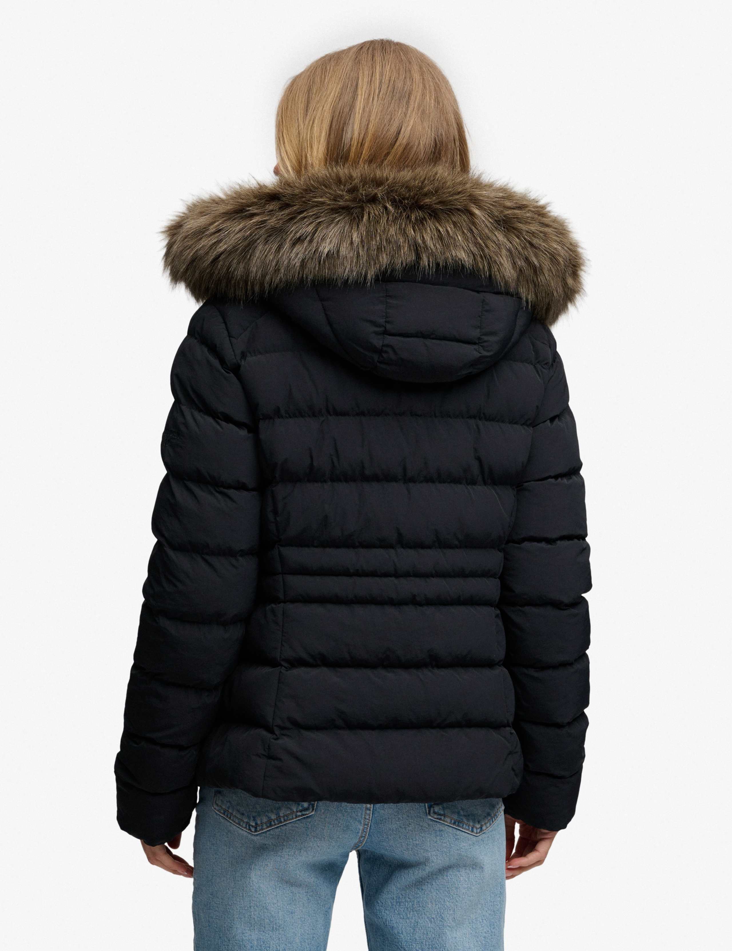 Hooded Faux Fur Trim Puffer Jacket 5 of 8