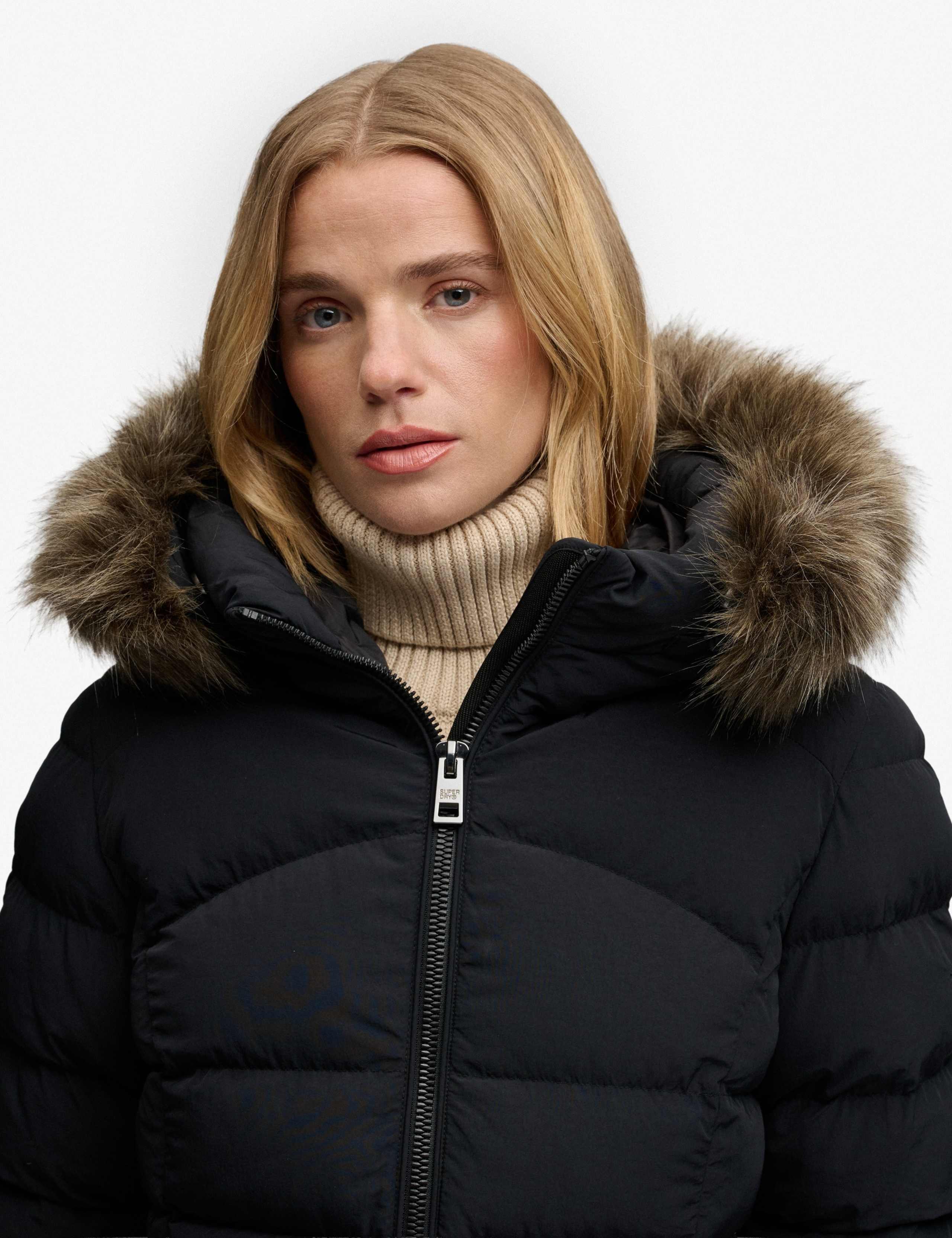 Hooded Faux Fur Trim Puffer Jacket 6 of 8