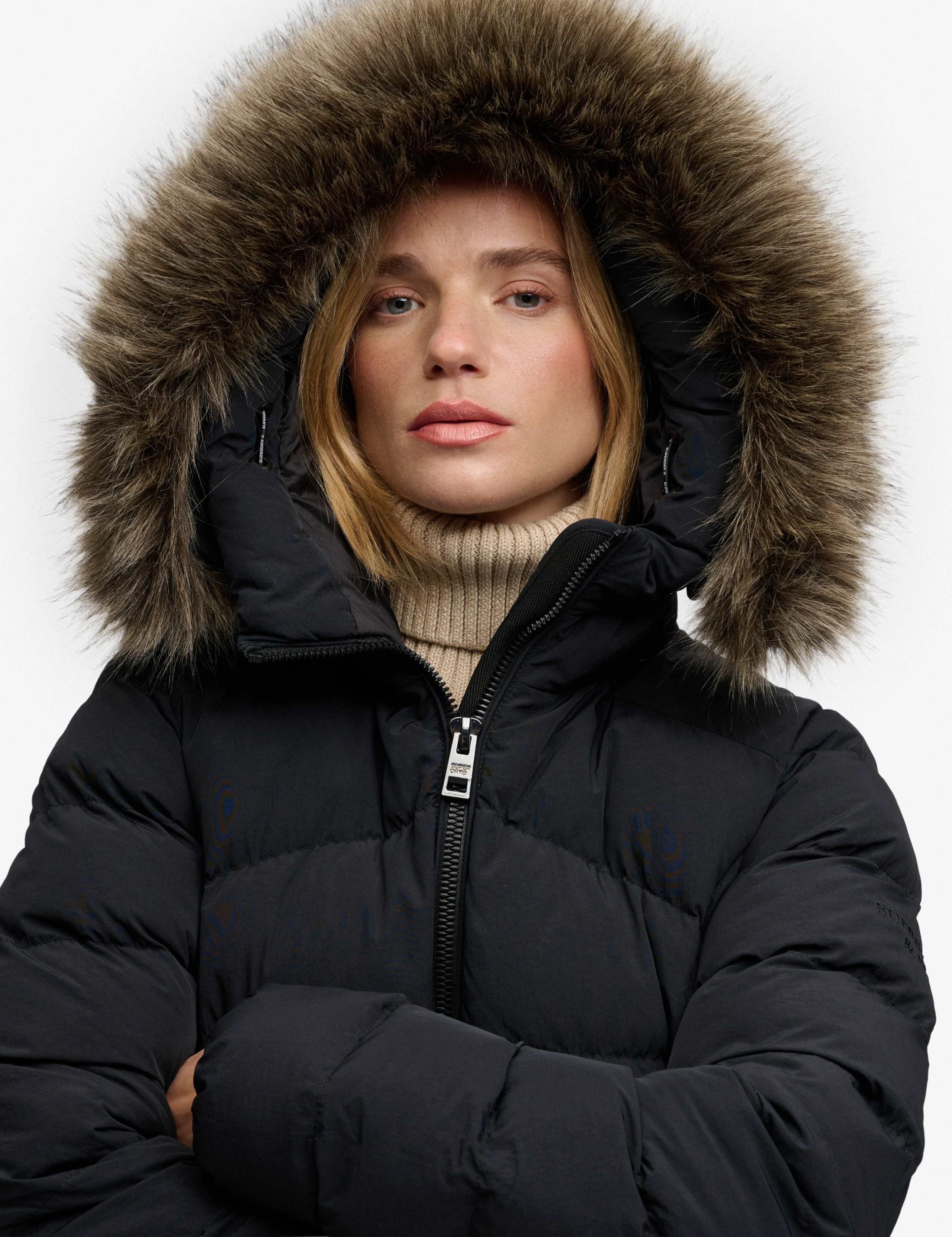 Hooded Faux Fur Trim Puffer Jacket 7 of 8