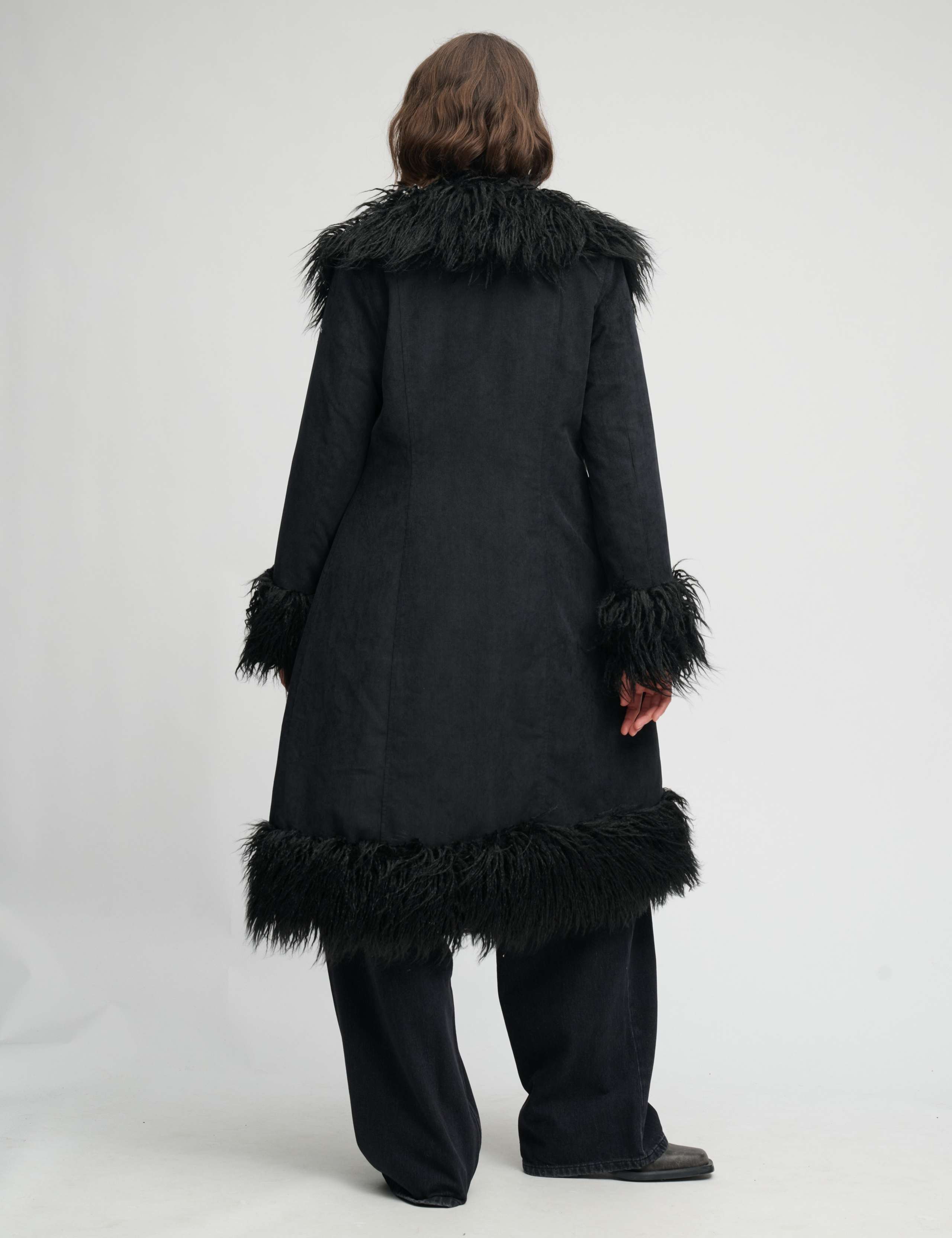 Faux Fur Trim Longline Afghan Coat 4 of 8
